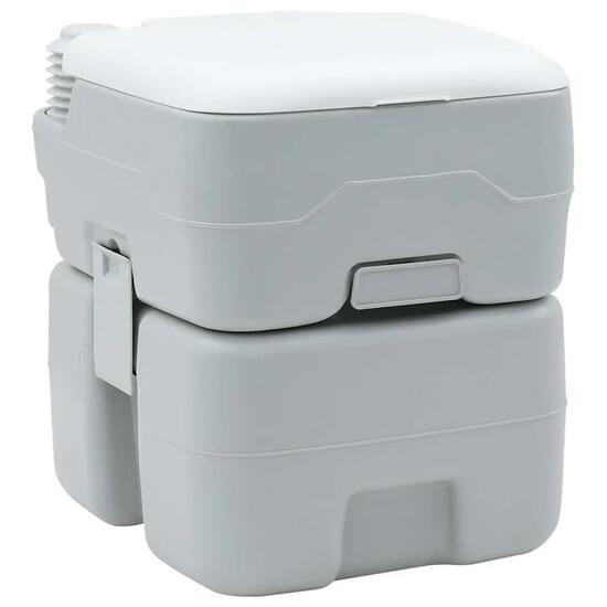 Toilette de camping portable VidaXL polyéthylène grise et blanche