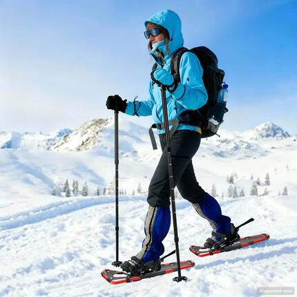 Raquettes à neige 3-en-1 aluminium HDPE ajustables VidaXL