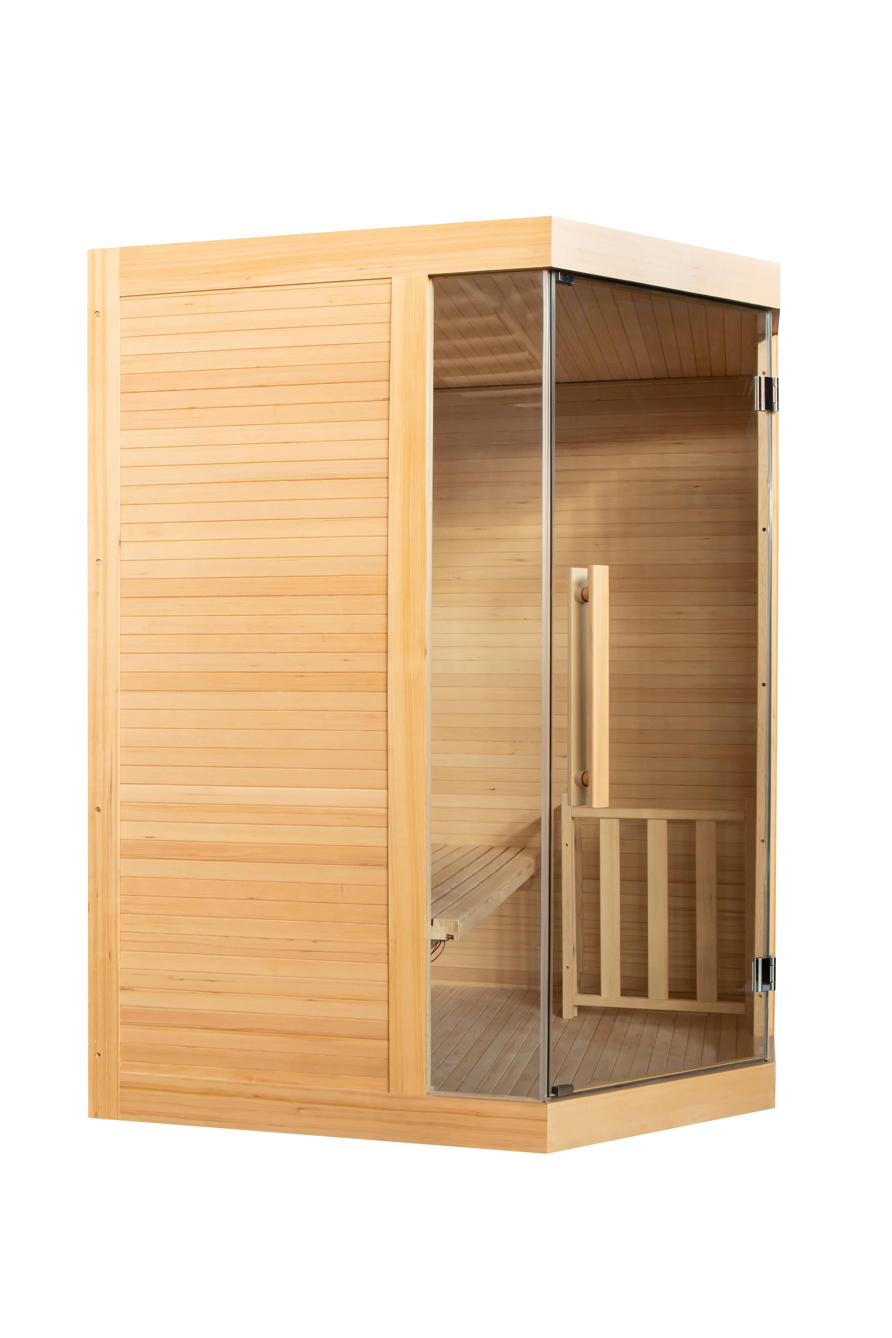 Sauna finlandesa interior Sense 3 lugares panorâmico de canto Harvia 4,5 kW 2/8
