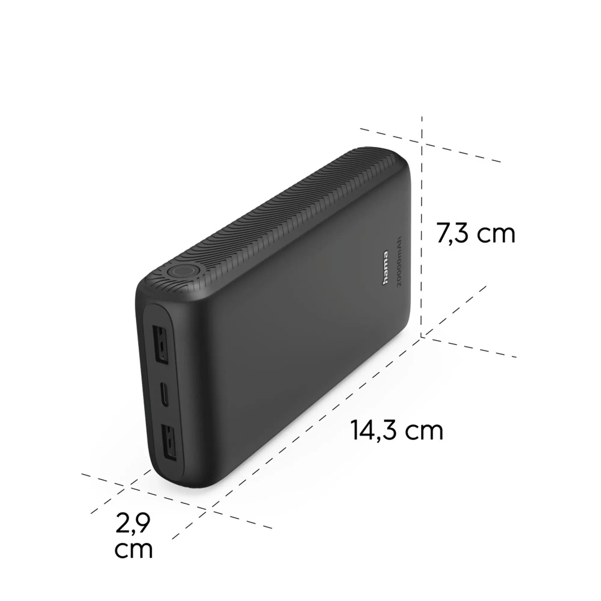 HAMA Power Pack 20000 mAh, USB-C, 2x USB-A, Grau 5/5