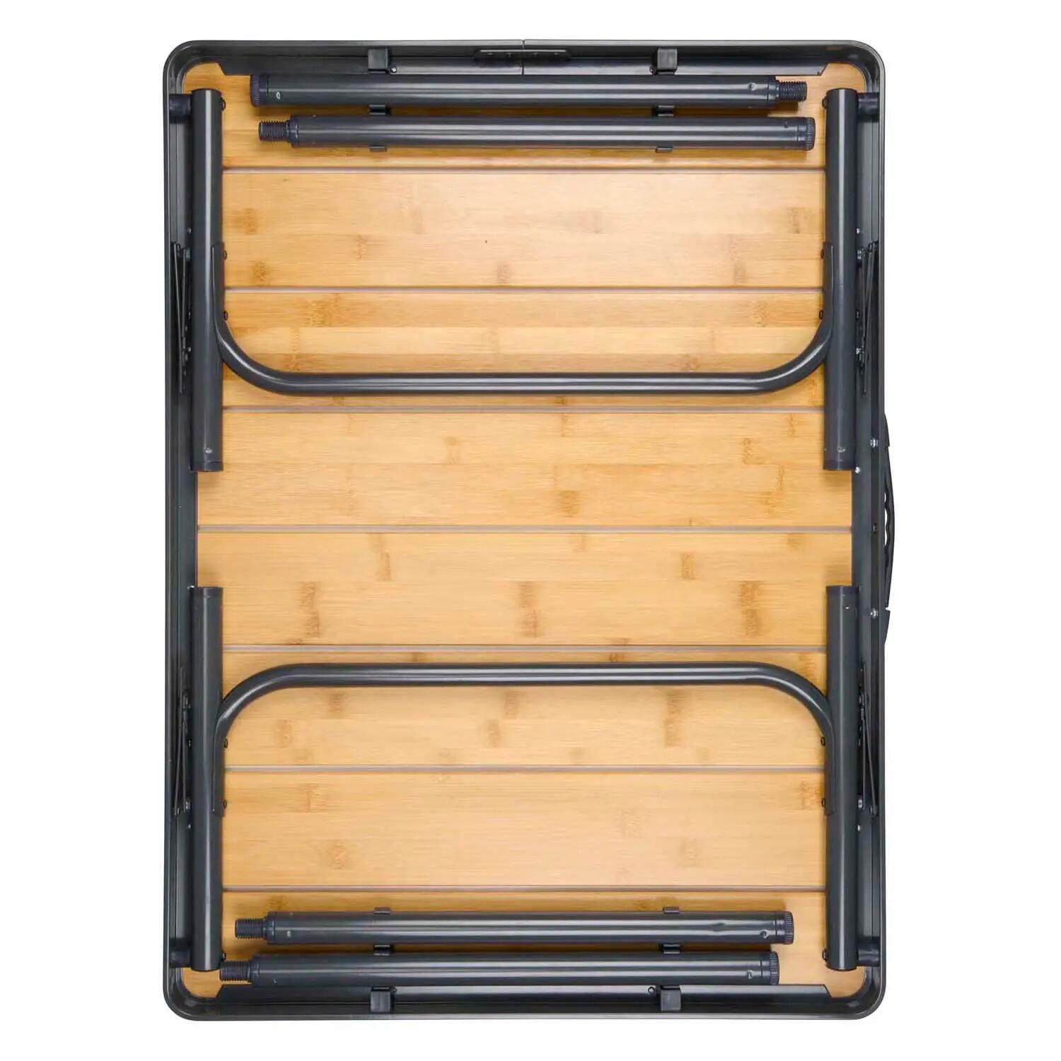 Table de camping Camp Active pliable hauteur réglable bambou alu 4/5