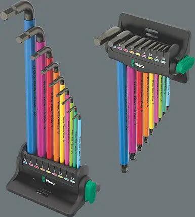Kit de 9 Clés Allen Wera Coudées avec Support 3/5