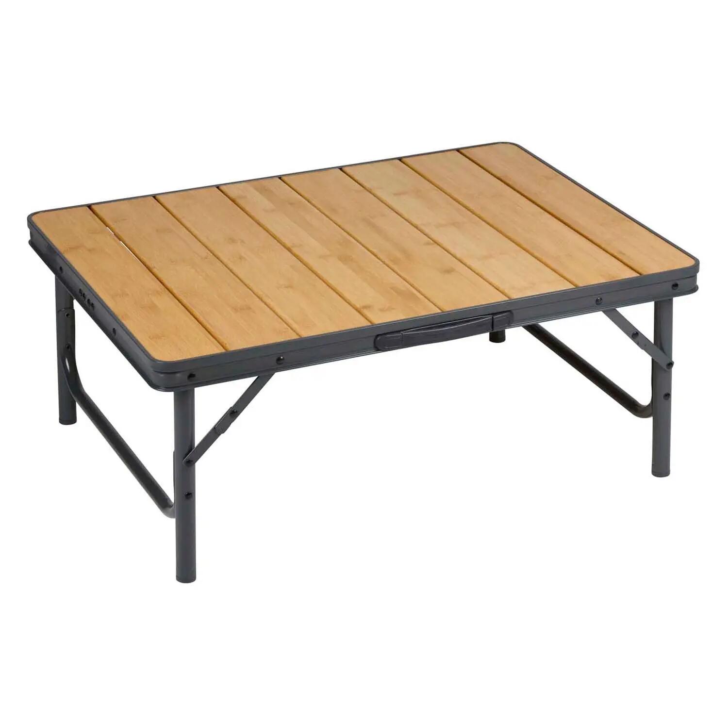 Table de camping Camp Active pliable hauteur réglable bambou alu 3/5