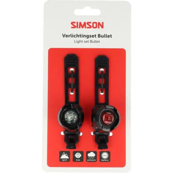 Éclairage vélo LED batterie Simson Bullet avant 2,5 lux arrière 1,5 lux 3/3