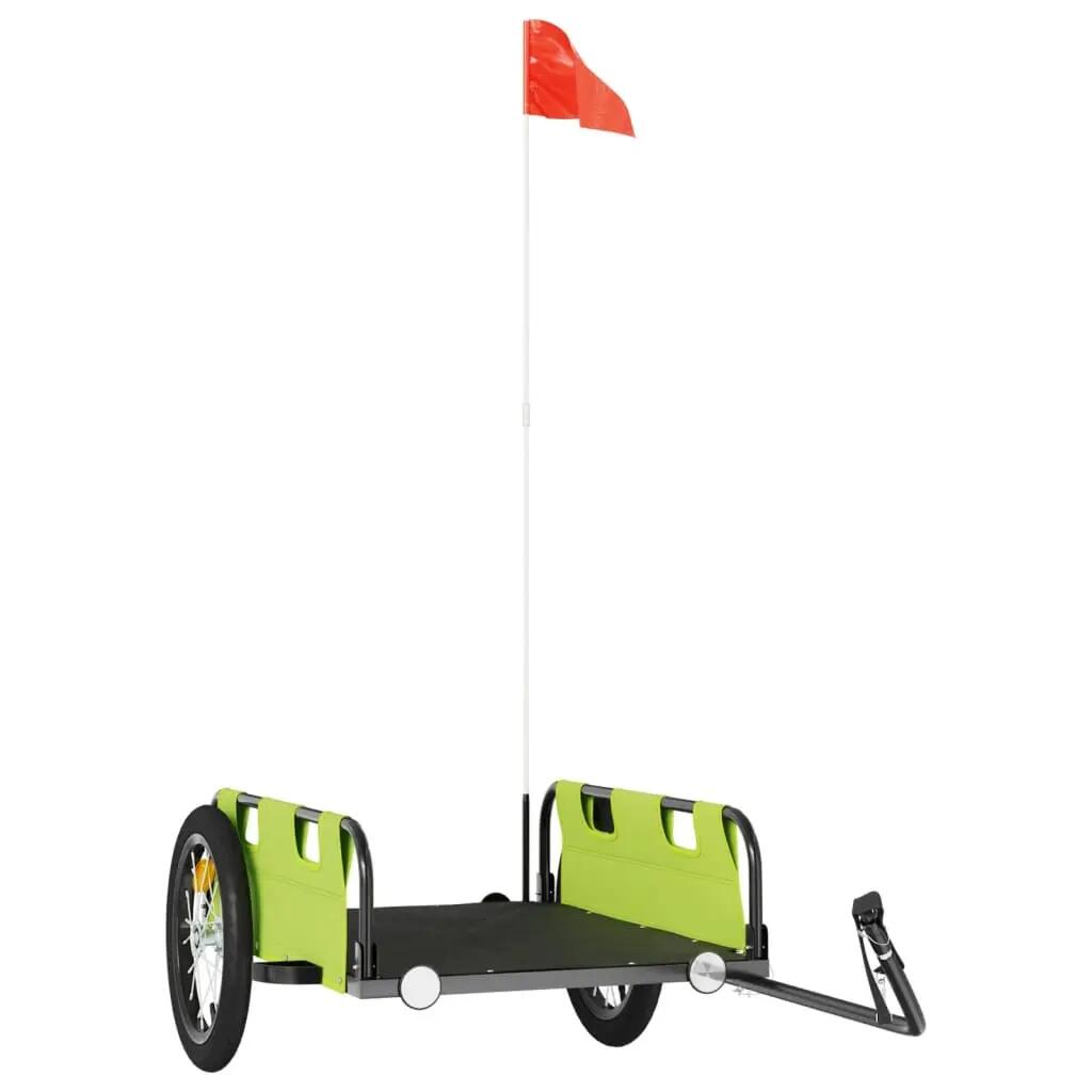 VidaXL remorque vélo tissu Oxford et fer peint vert 2/3