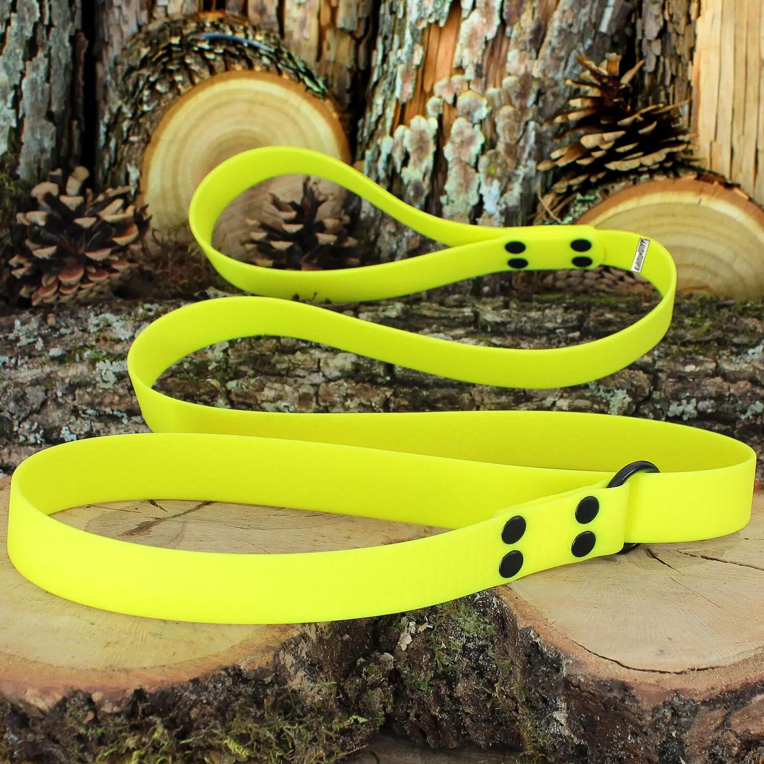 LAISSE CHIEN CANIHUNT MADE IN FRANCE HEXA 120CM LASSO JAUNE 2/3