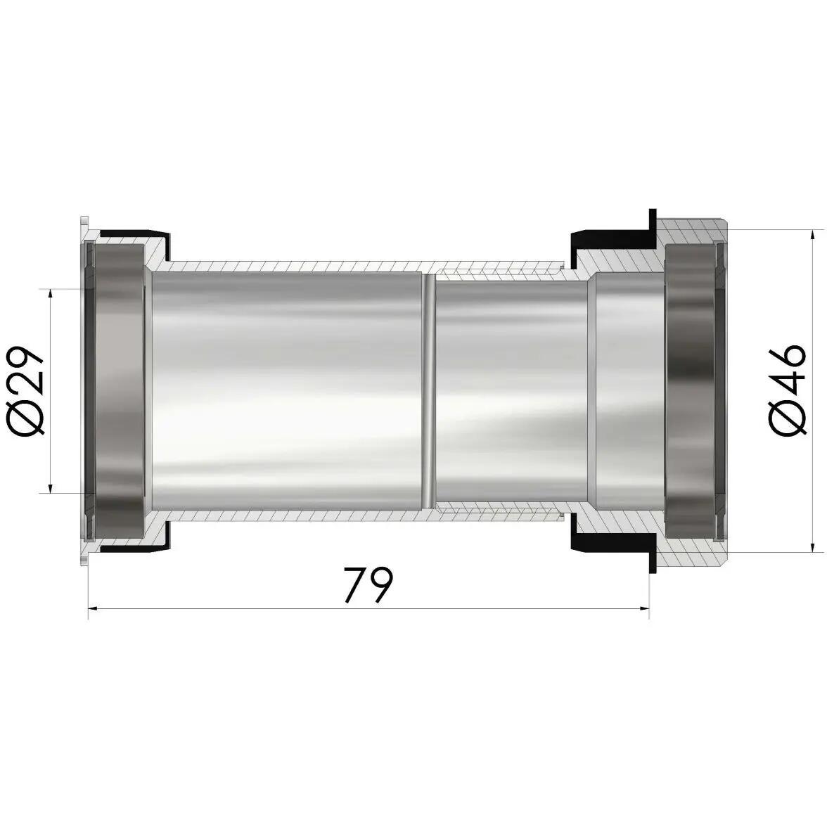 Trapas twist-fit droit Elvedes pour SRAM DUB 4/4