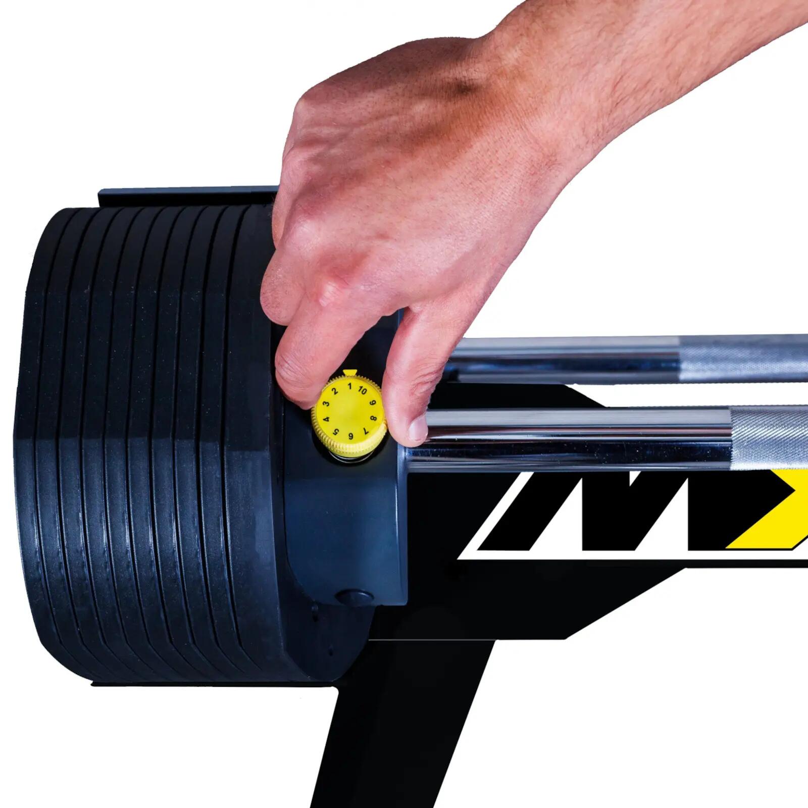 Haltère - musculation - poids réglable, barre curl et support - mx80 - noir 4/4