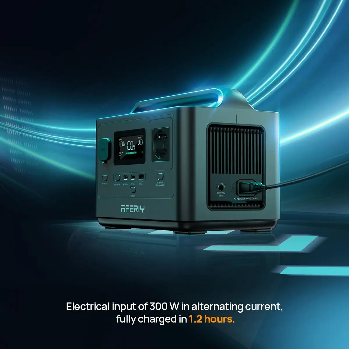 Générateur électrique portable - AFERIY - 400W 256Wh - Batterie LFP - AC 100W 4/7