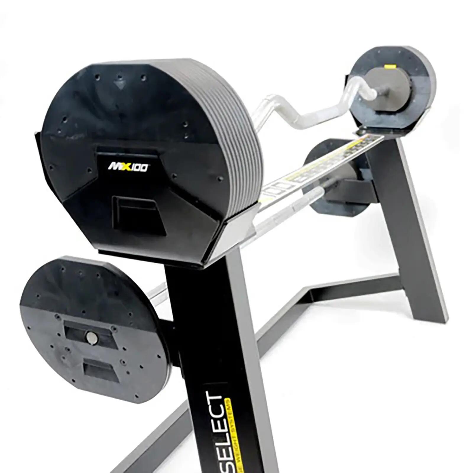Haltère - musculation - poids réglable, barre curl et support - mx80 - noir 2/4