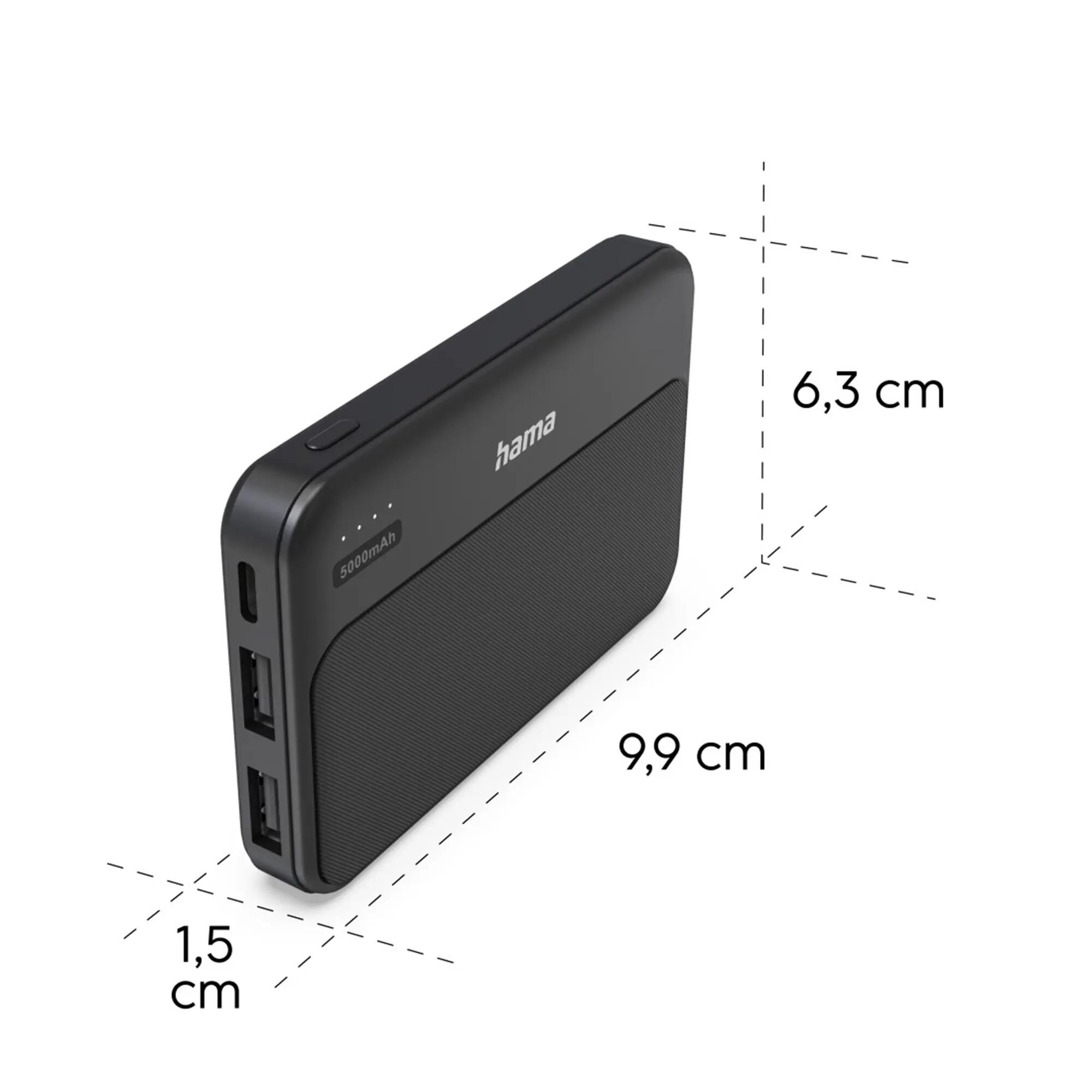 HAMA Power Pack Pocket 5, 5000 mAh, USB-A, Grau 5/5