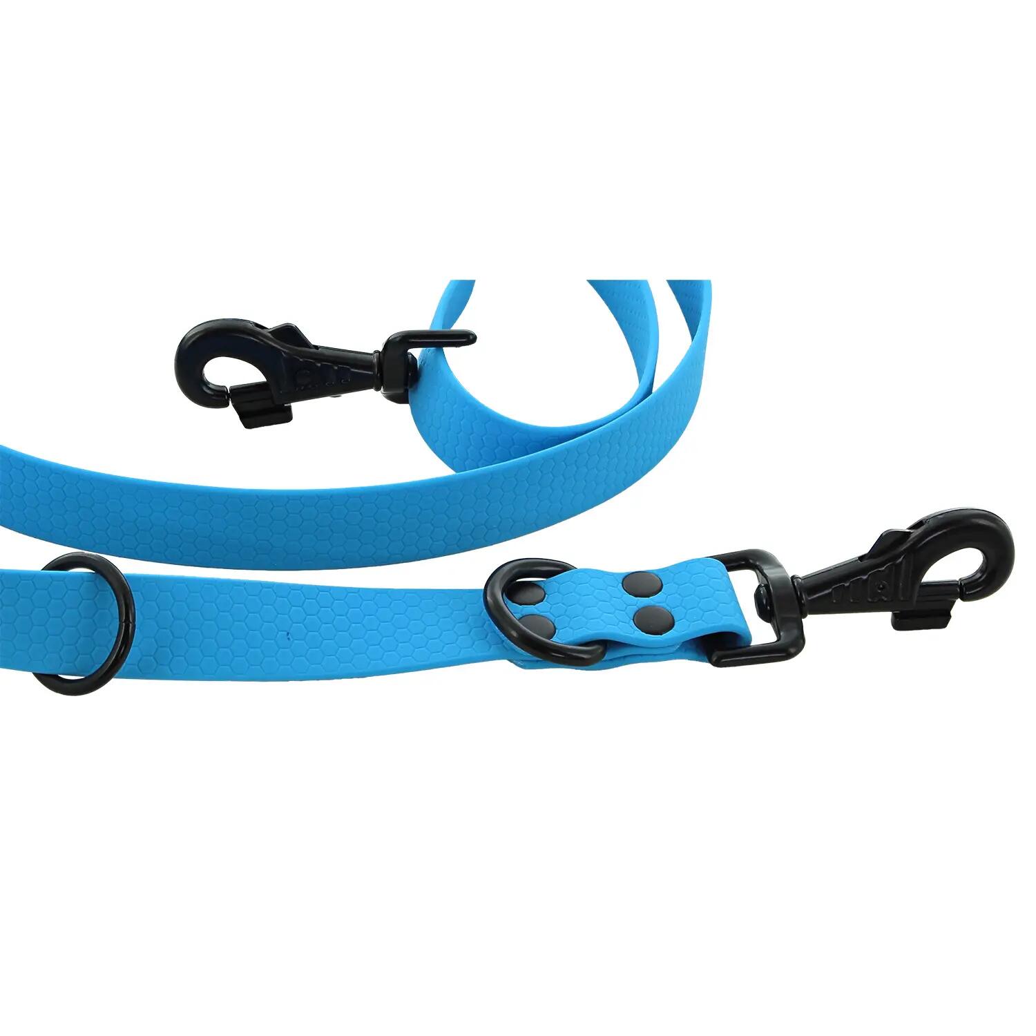 LAISSE CANIHUNT MADE IN FRANCE HEXA 150CM MULTIFONCTION BLEU 2/6