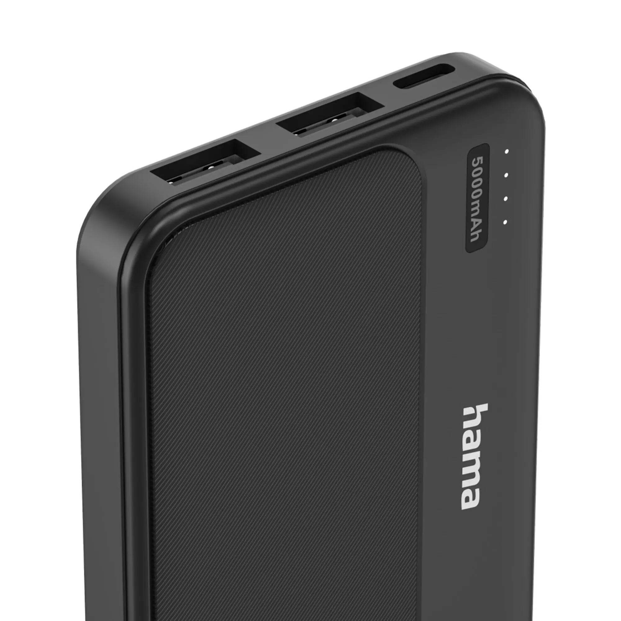 HAMA Power Pack Pocket 5, 5000 mAh, USB-A, Grau 3/5
