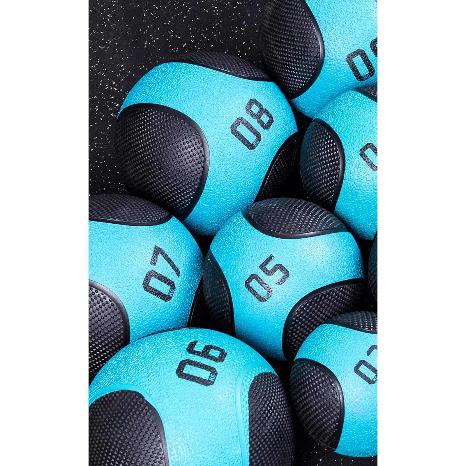 Ballon médicinal - Fitness - 7 kg - Caoutchouc - Noir/bleu 2/4
