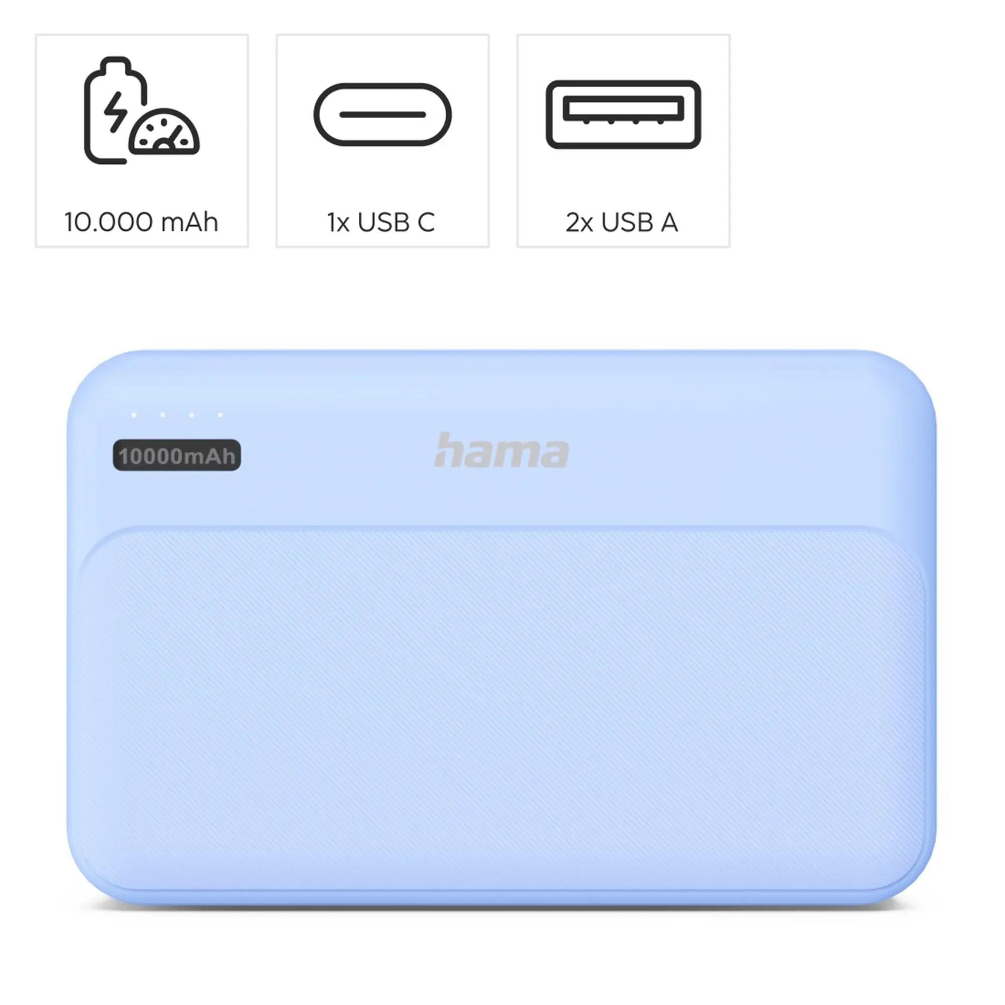 HAMA Power Pack Pocket 10, 10000 mAh, USB-A, Blau 2/5