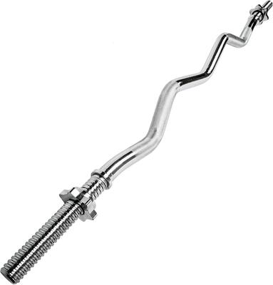 [Bilanciere Curl Cromato 120 cm] Antiscivolo con Ø25 mm con chiusura a vite