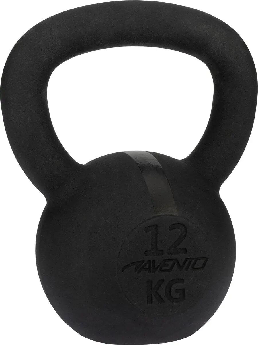 Kettlebell Avento 12 kg en fonte poignée anneau finition mate 2/2