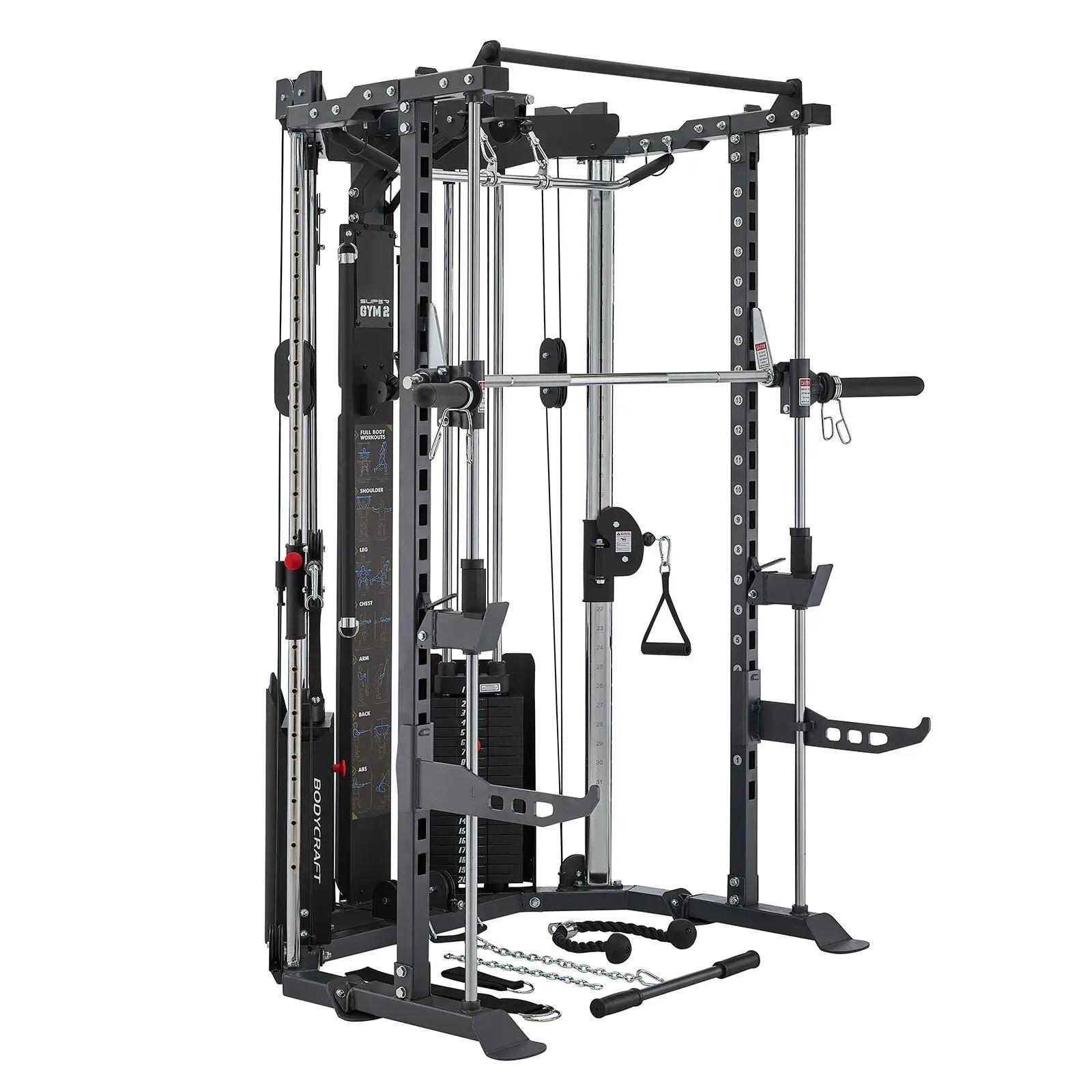 Smithmachine en half rack - Krachttraining - BodyCraft SG2 - Zwart 2/2