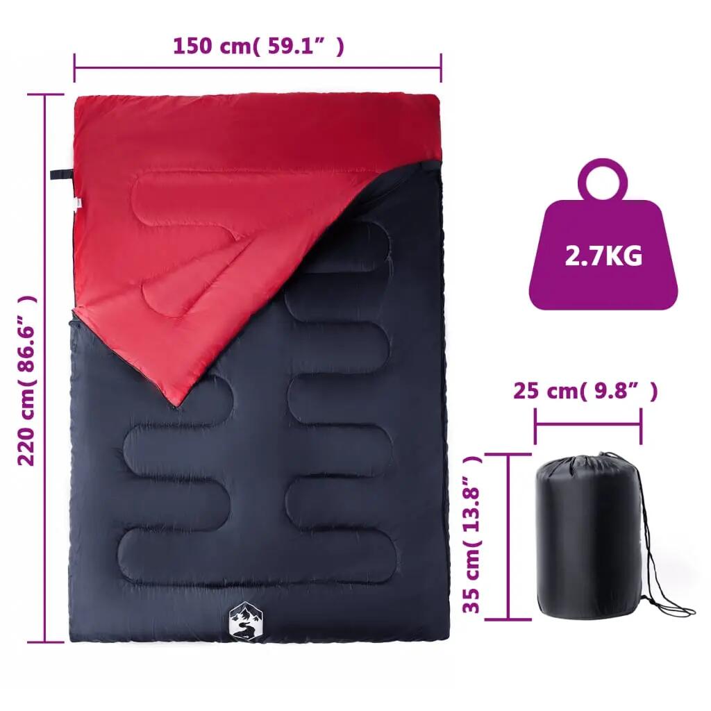 Sac de couchage double adulte VidaXL 2 oreillers imperméable 5/5