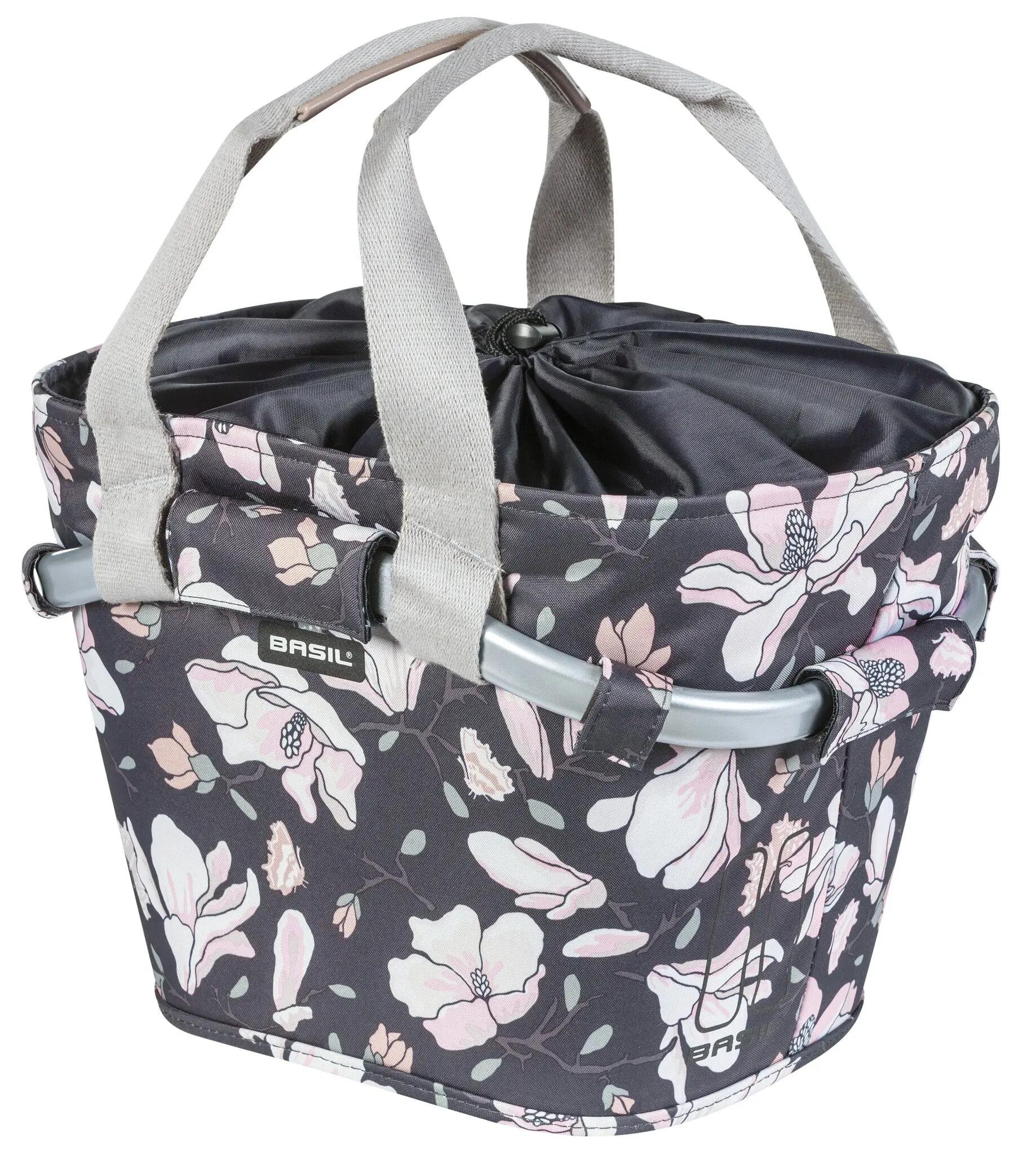 Basil Magnolia panier avant vélo 15 L motif floral doux pliable 2/2