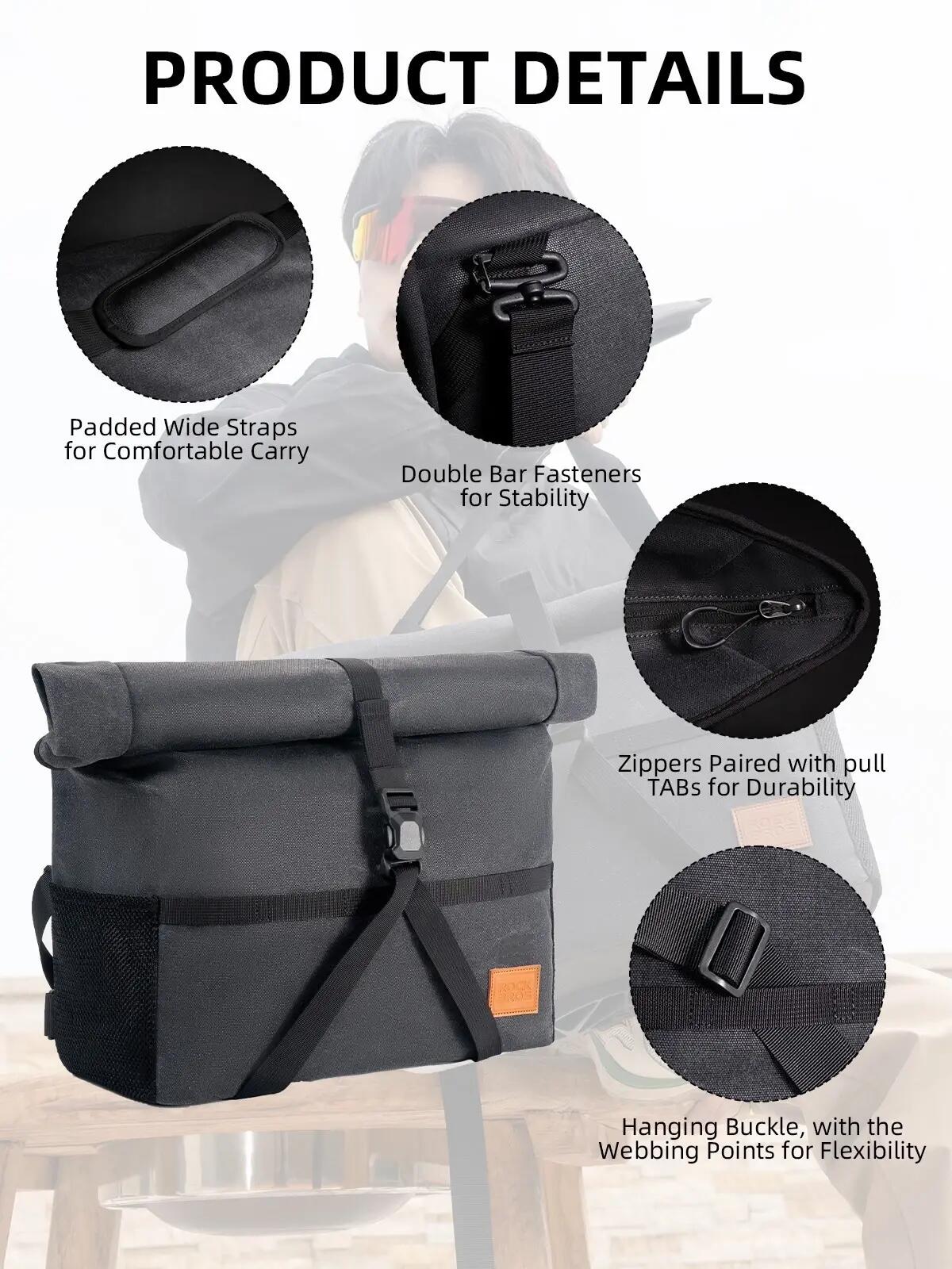 Sacoche de guidon ROCKBROS Brompton 8L Rolltop 6/8
