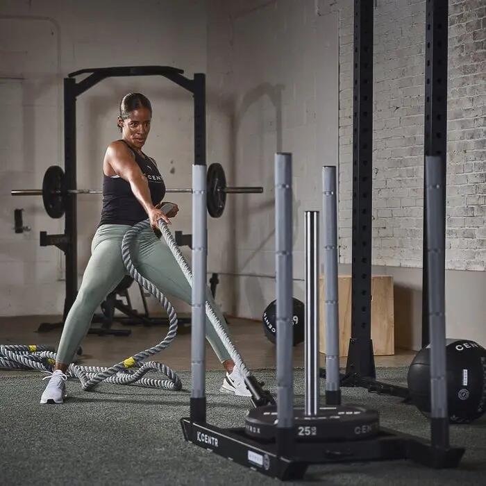 Traîneau musculation - Hyrox - Porte-disques 150 kg - Noir 6/7