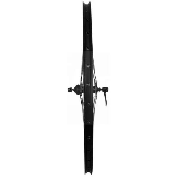 Roue avant vélo 28 Roland Craft21 jante noire moyeu noir rayons acier 3/3