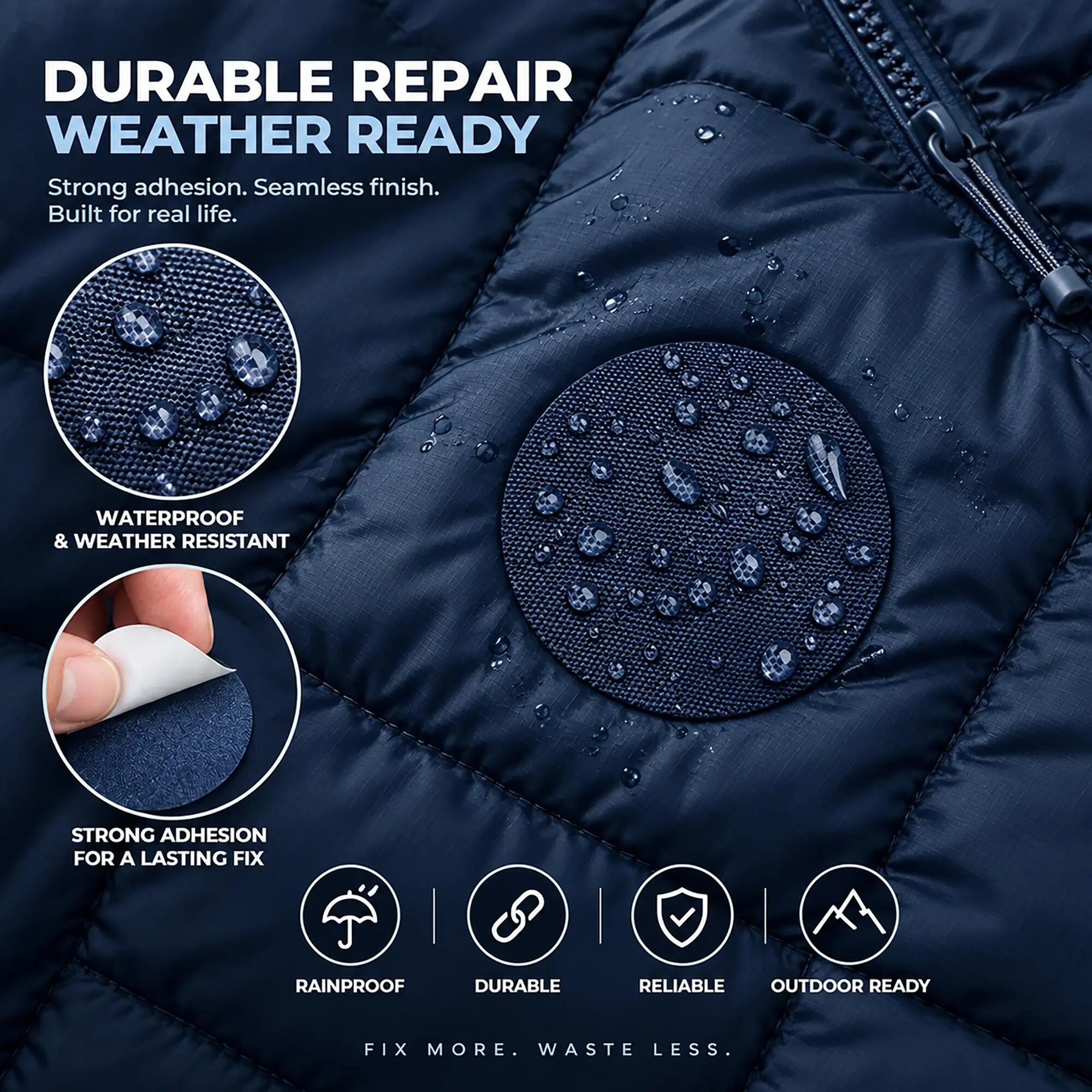 Reparatiepatch donsjas, zelfklevend, waterdicht, tent- en slaapzakreparatie 5/12
