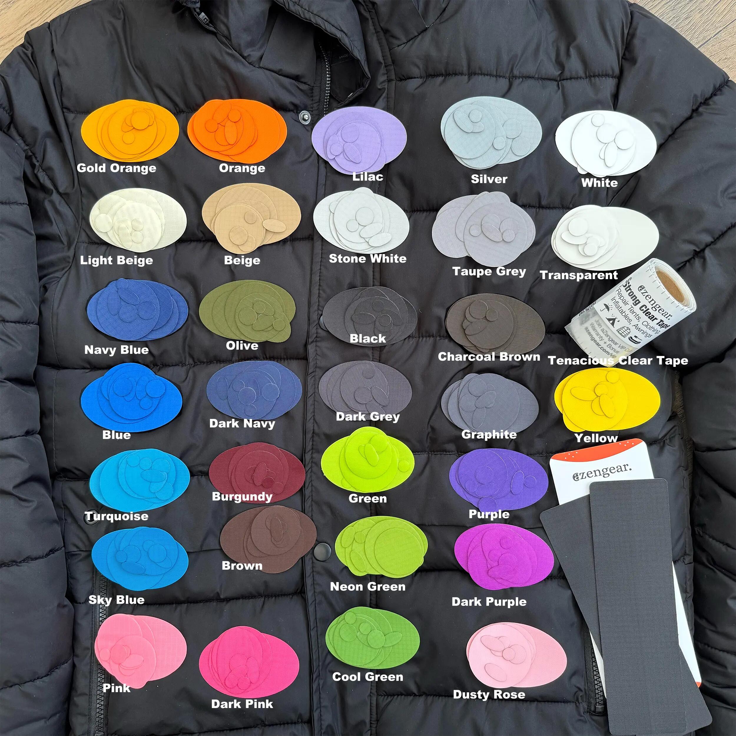 Patchs de réparation de doudoune, vêtement et tente, autocollants imperméables 7/12