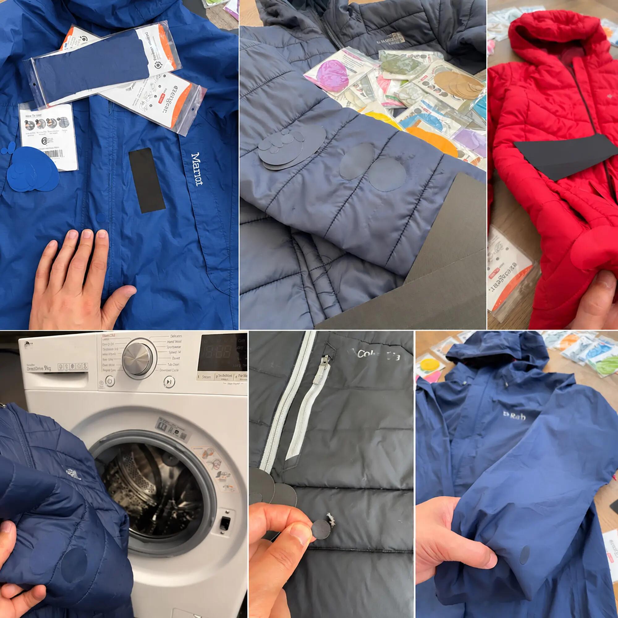 Patchs de réparation de doudoune, vêtement et tente, autocollants imperméables 6/11