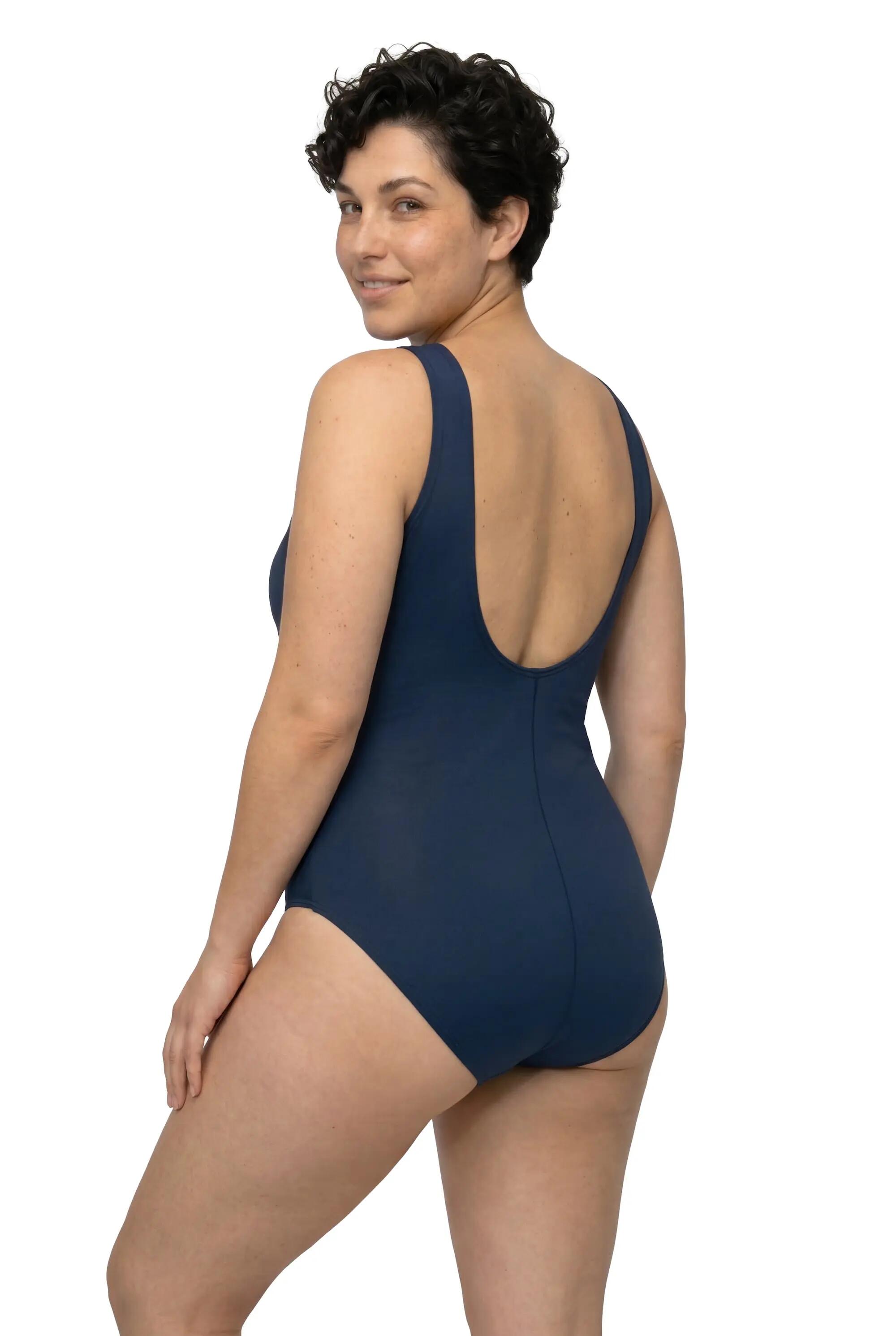 Femme Maillot de bain avec dégradé de couleurs drapé et bonnets souples 3/13