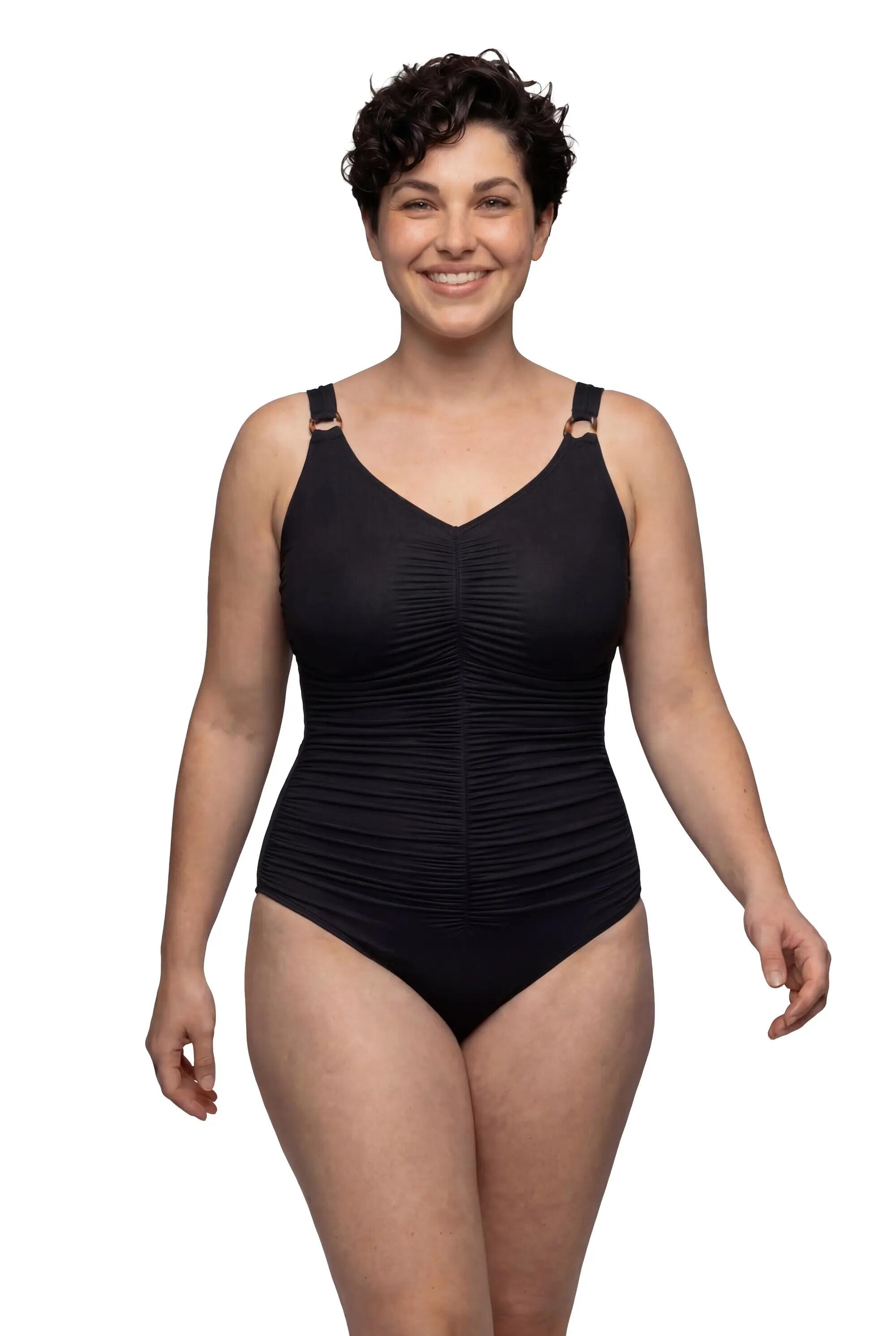 Damen Badeanzug Softcups Zierringe recycelt 2/13