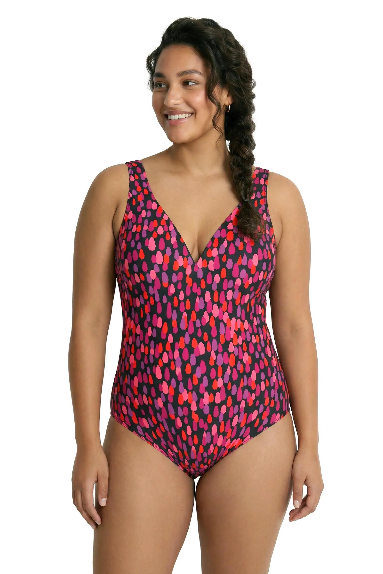 Damen Badeanzug Punkte Softcups recycelt 3/13