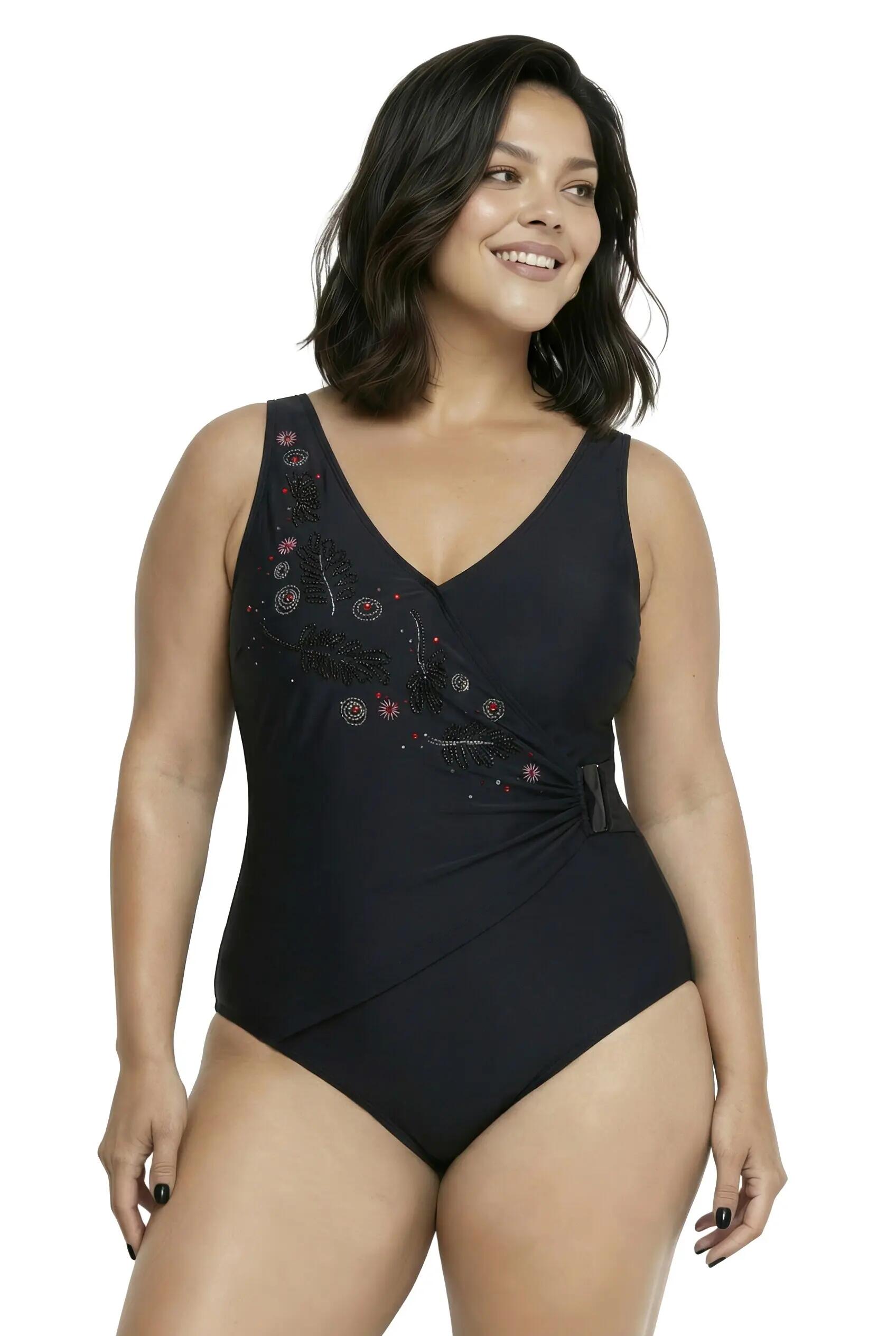 Femme Maillot de bain effet cache-cœur bonnets souples et nœud fantaisie 3/13