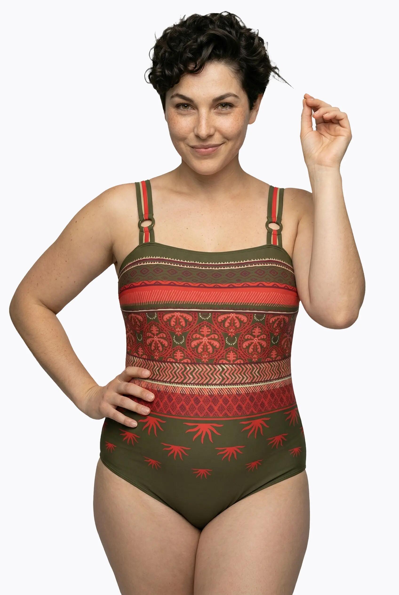 Damen Badeanzug Boho-Muster Softcups recycelt 2/13