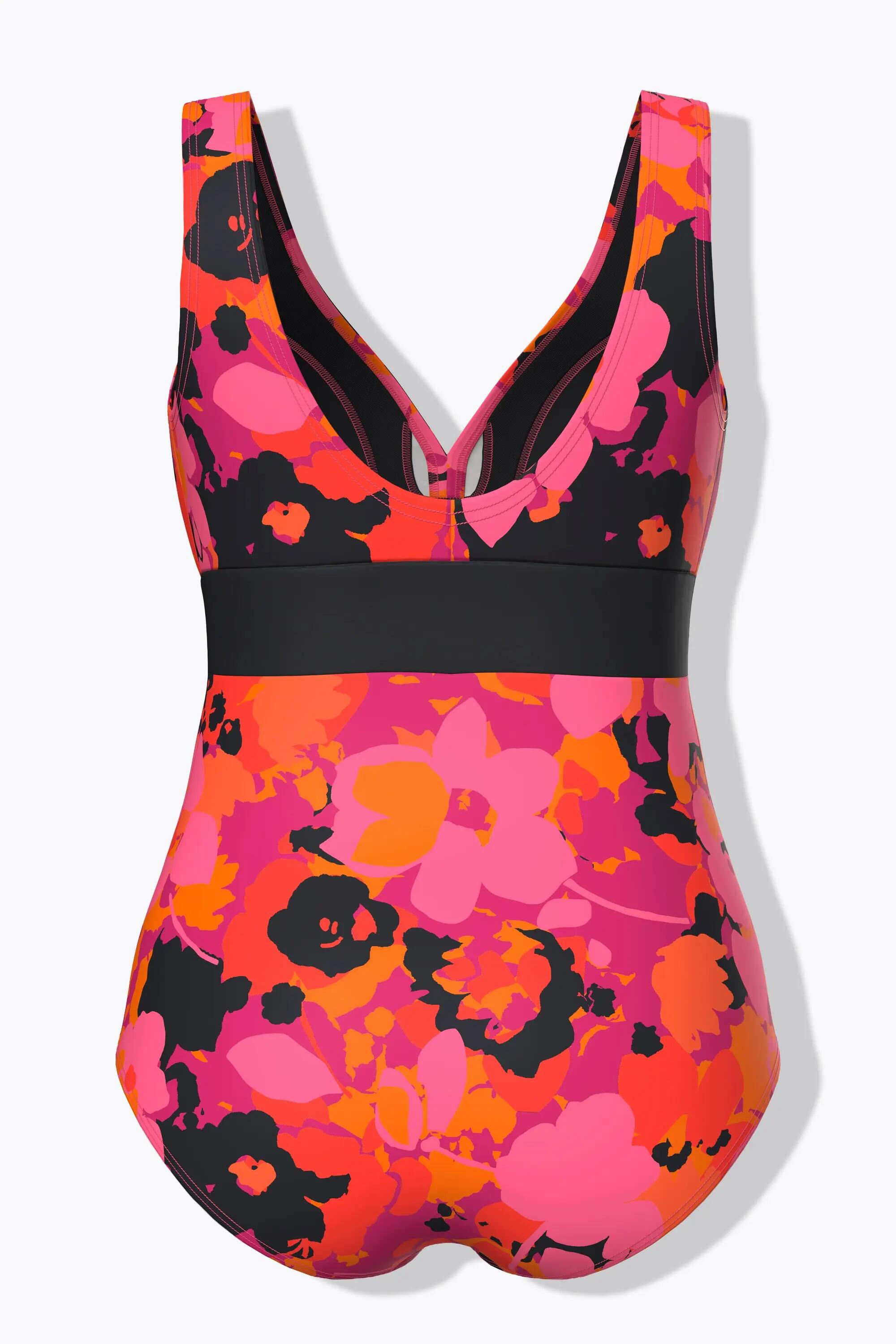Femme Maillot de bain motif fleurs bonnets souples et matière recyclée 2/13