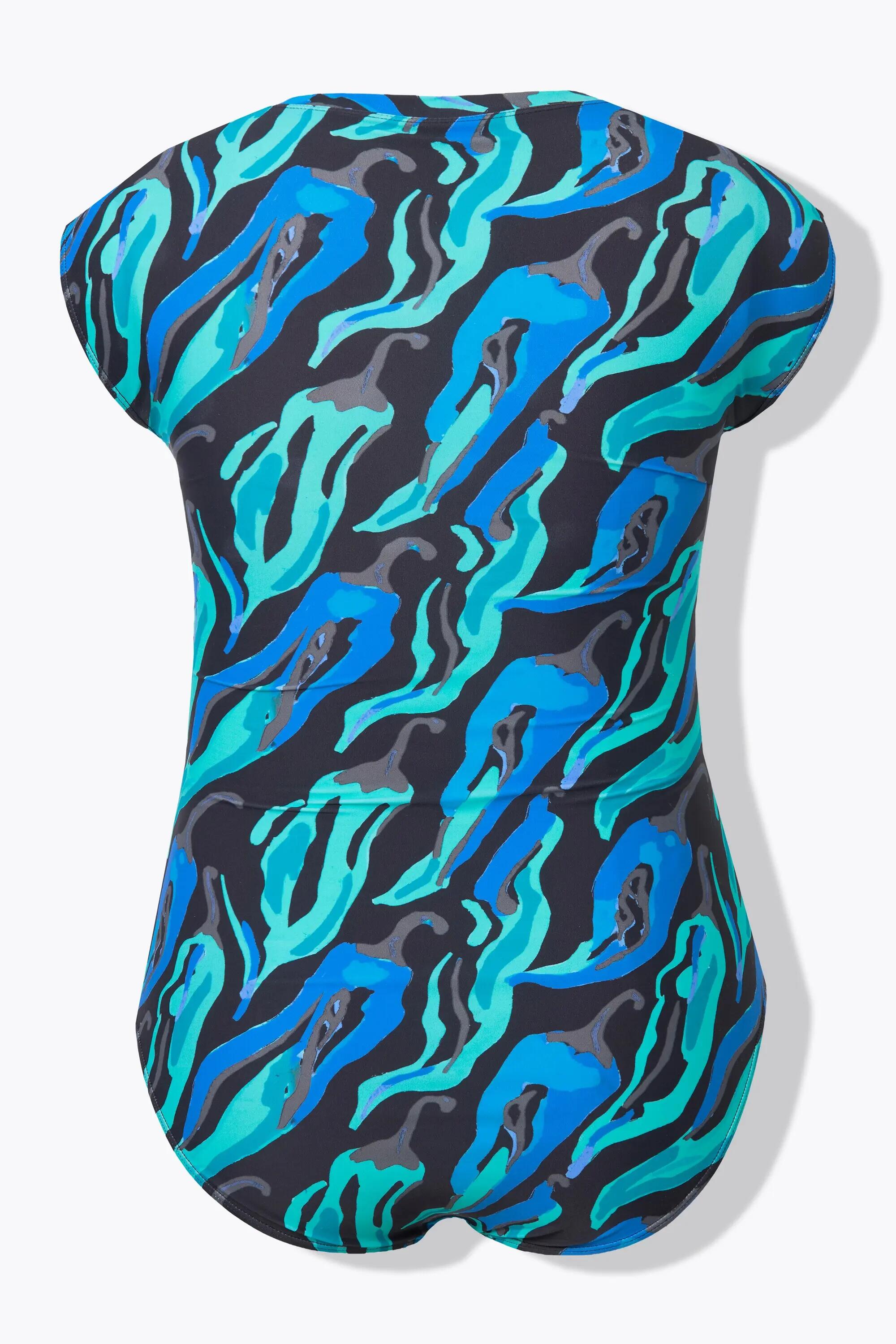 Femme Maillot de bain sans bonnets souples motif piments et fermeture zippée 12/13