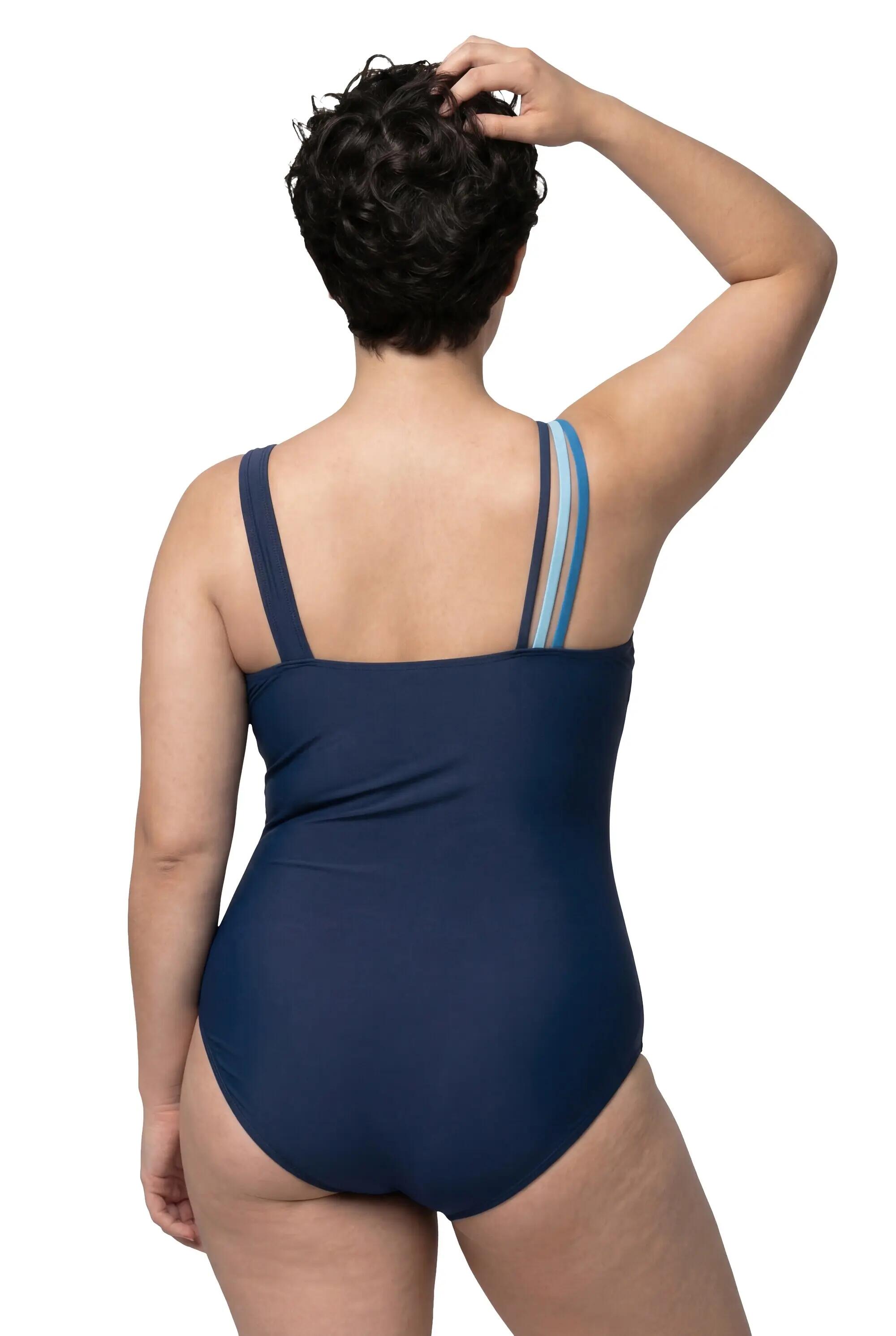 Femme Maillot de bain « colour block » décolleté rond et bonnets souples 3/13