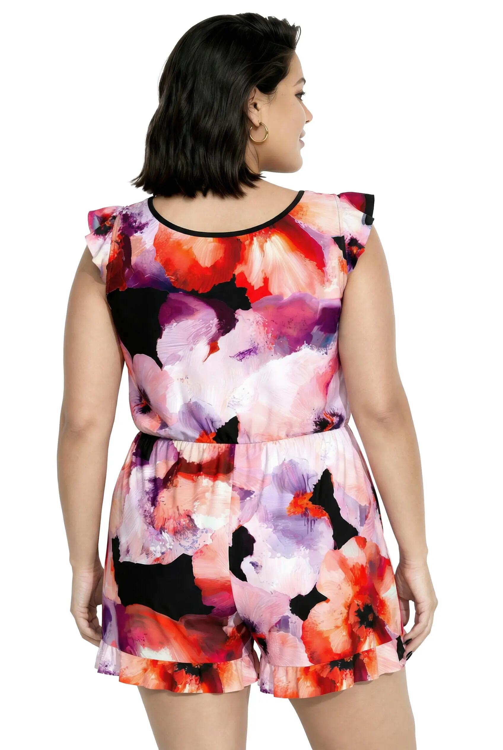 Damen Badekleid Blüten Rüschen Softcups 3/13