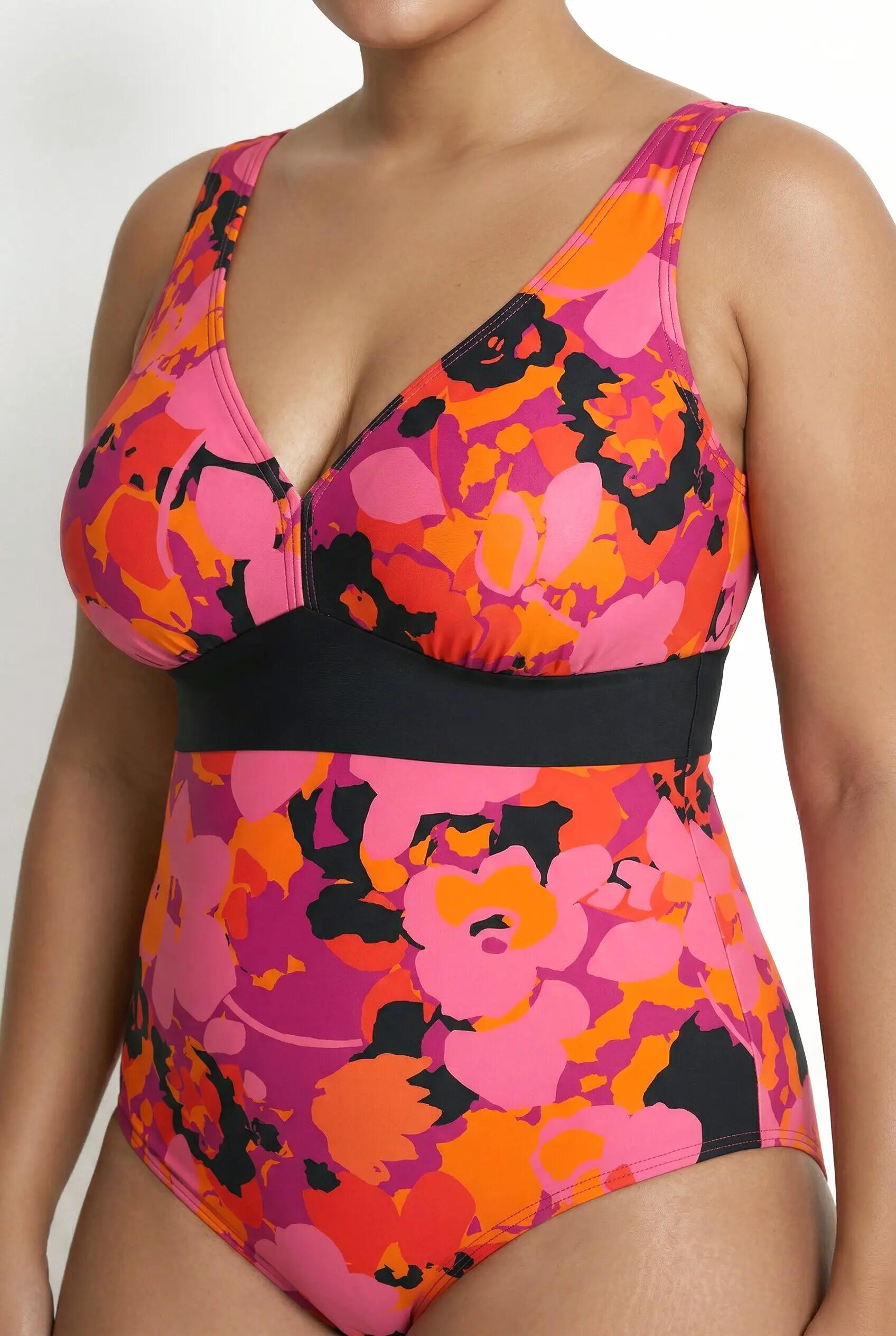 Femme Maillot de bain motif fleurs bonnets souples et matière recyclée 10/13