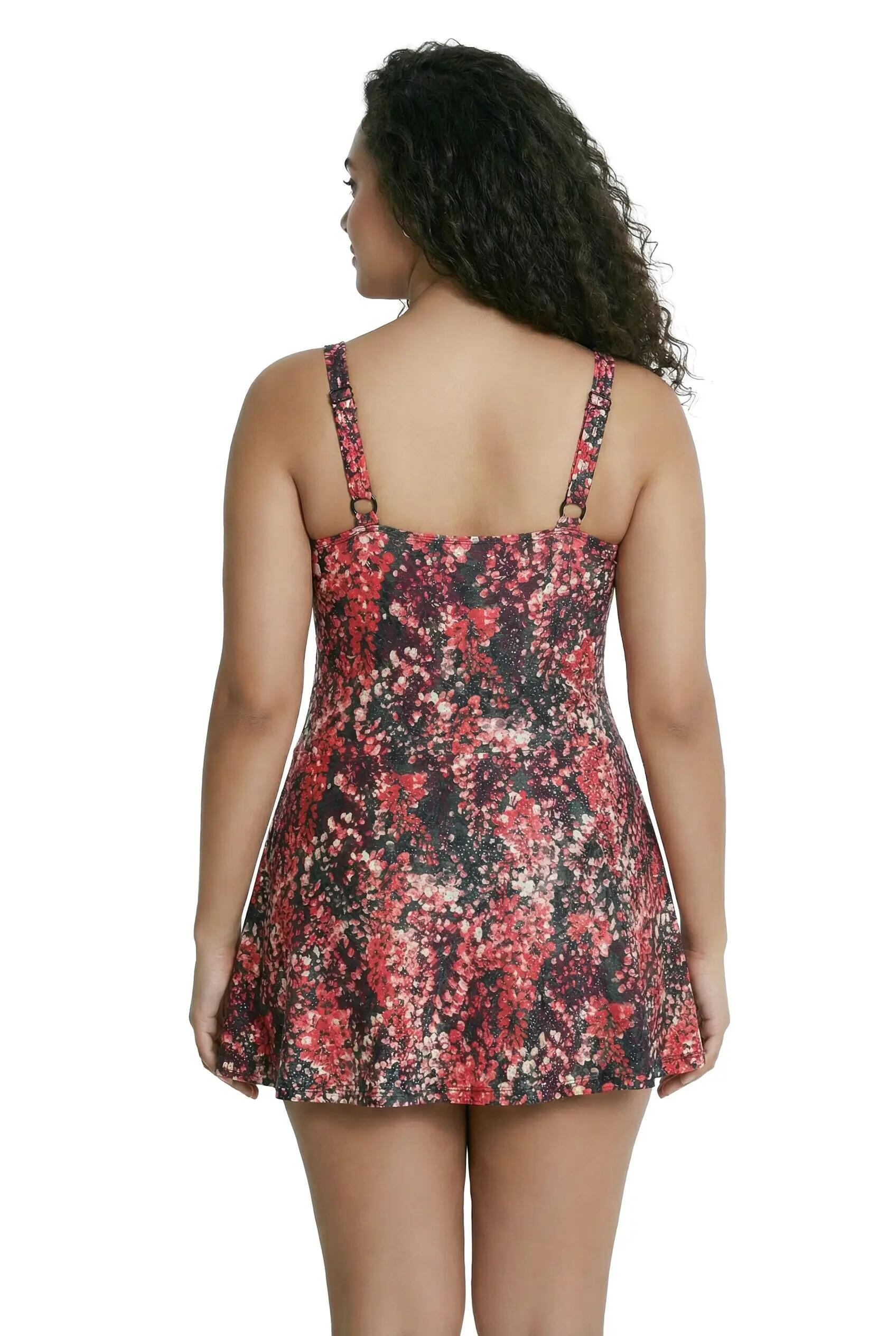 Dames Badjurk bloemenstippen zachte cups wikkellook 4/13