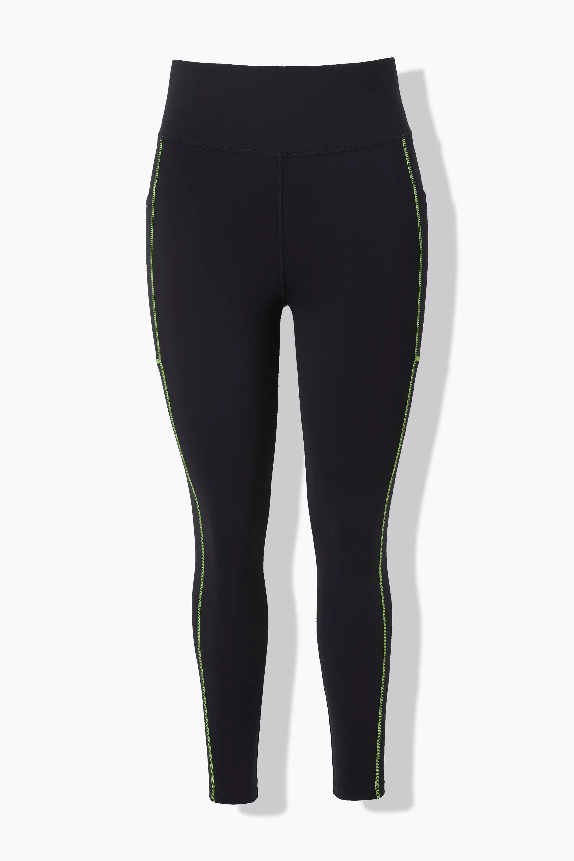 Dames Sportlegging neonkleurige naden zakken gerecycled 11/11