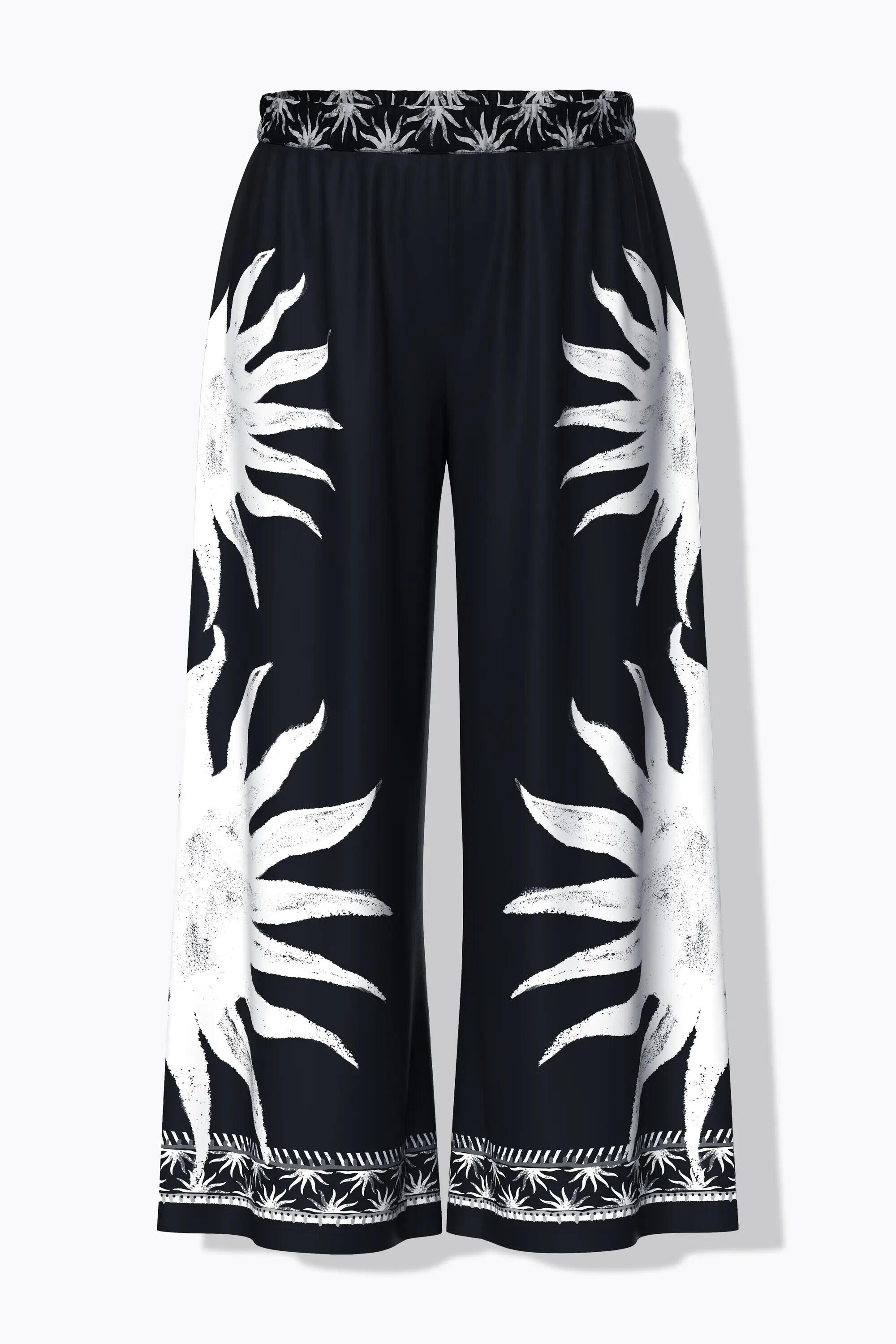 Dames Wijde broek zonnen wijde pijpen elastische tailleband 12/13