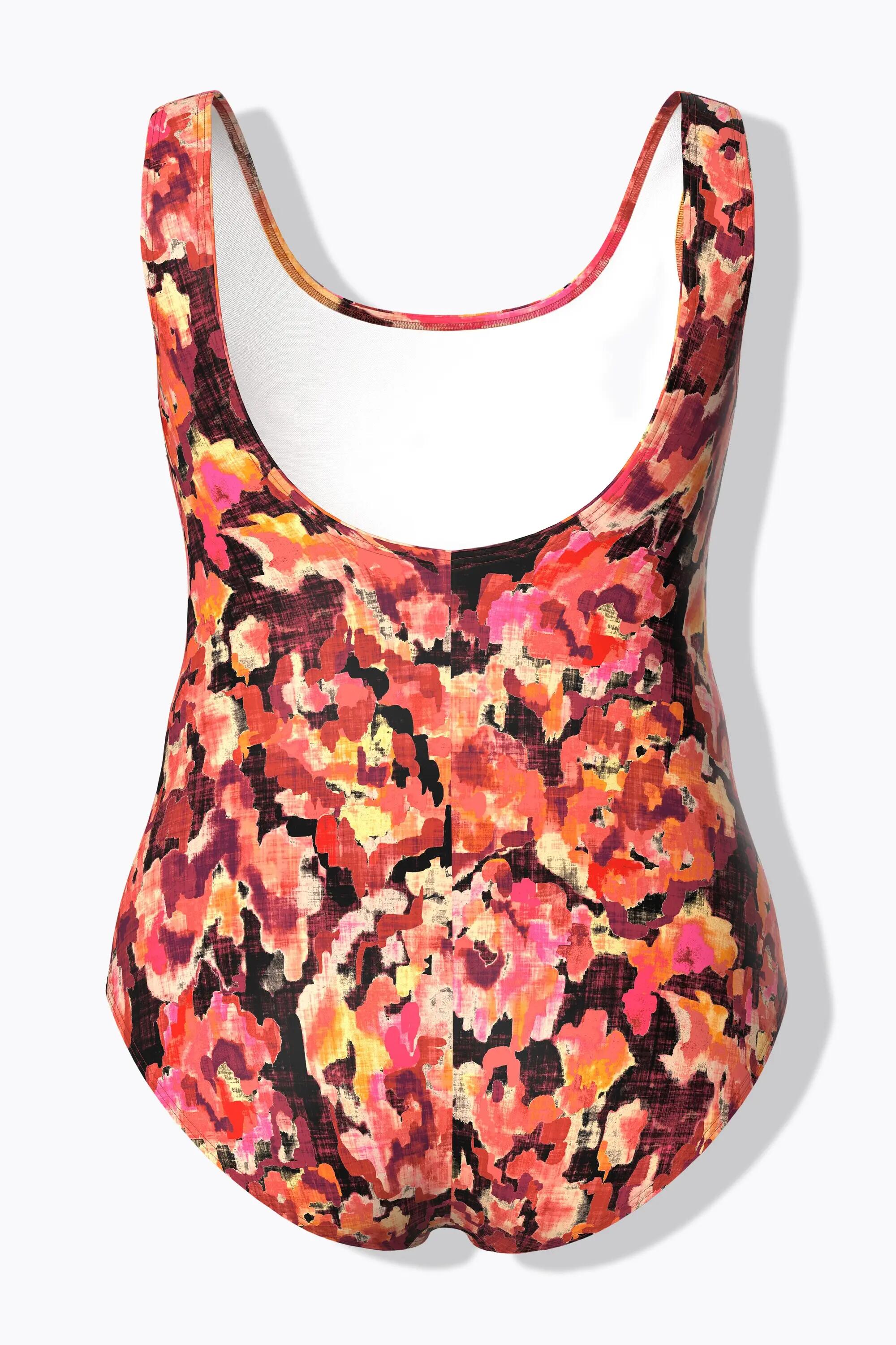 Damen Badeanzug gemustert ohne Softcups Rundhals 2/13