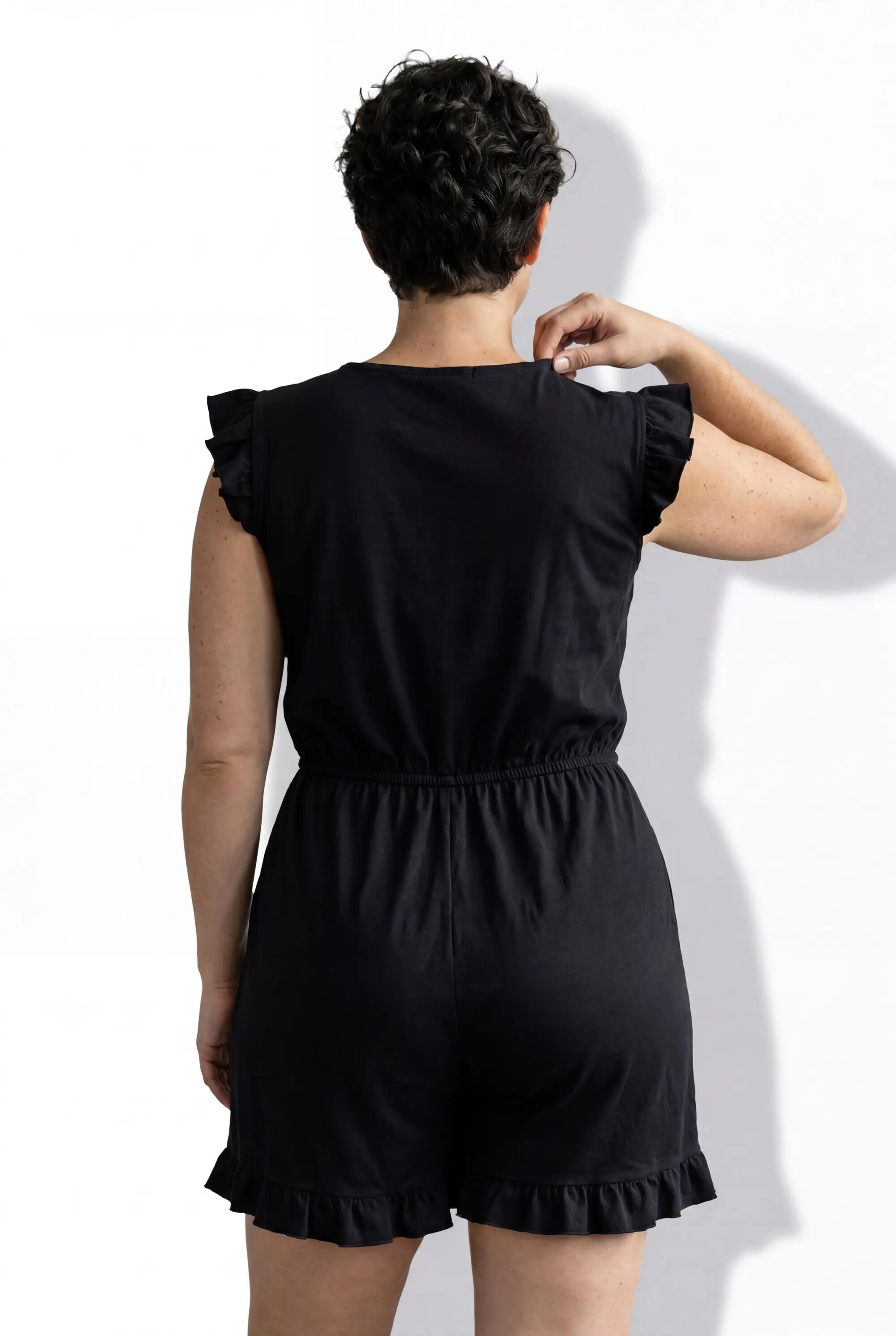 Femme Robe de bain avec short bonnets souples et volants sur les manches 8/13