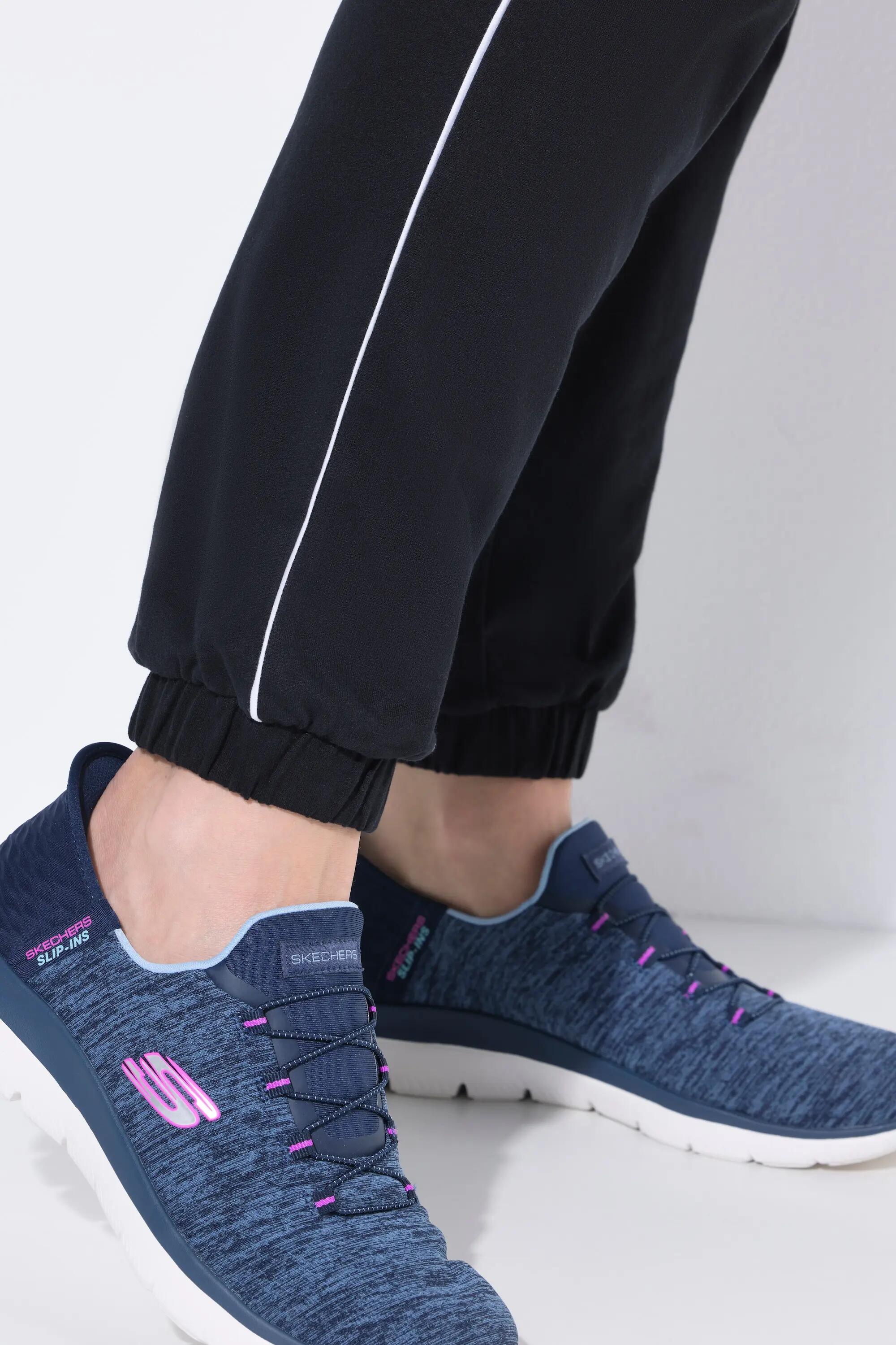 Damen Jogginghose Seitenpaspel Elastikbund elastischer Saum 11/13