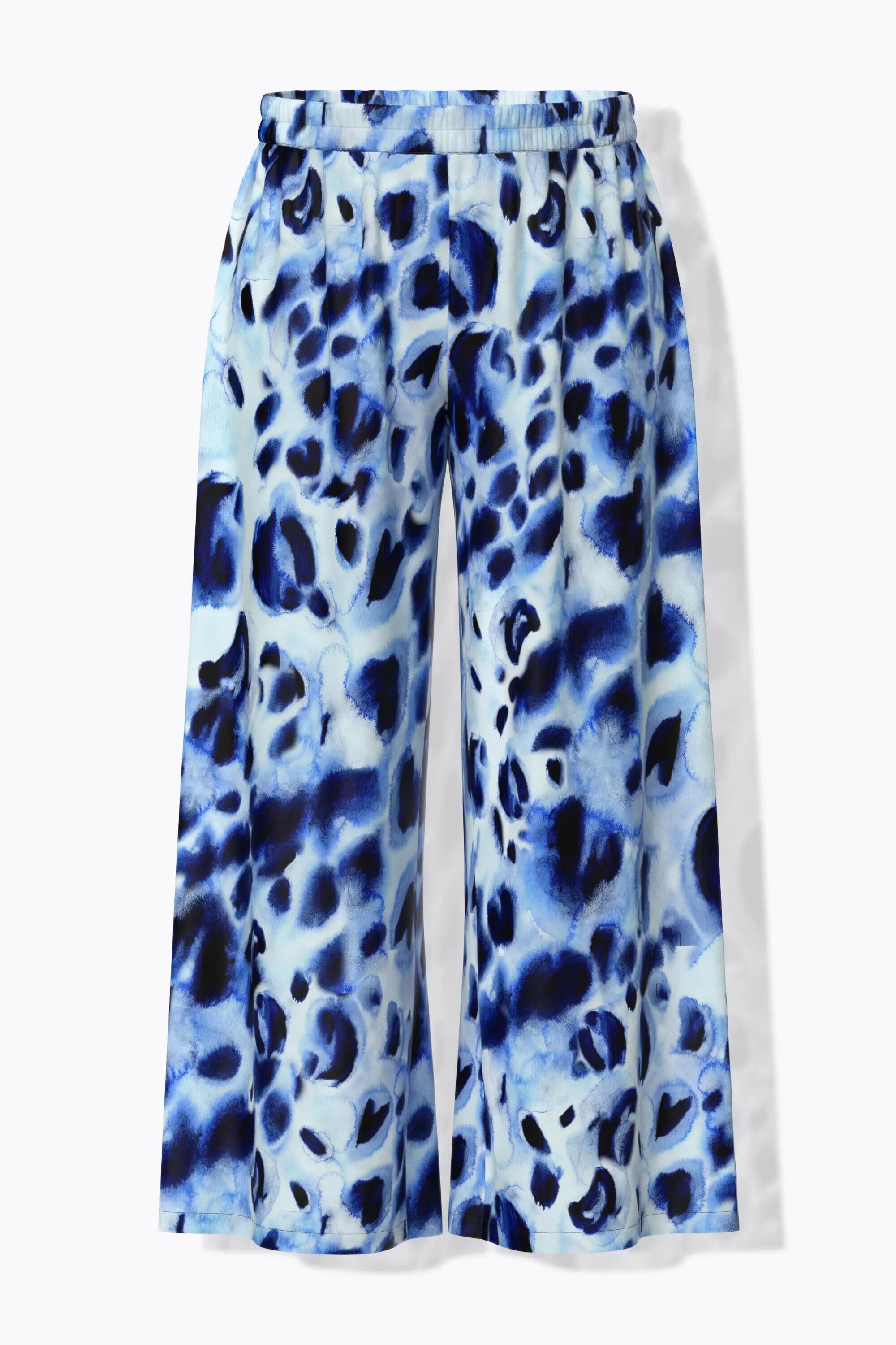 Femme Pantalon palazzo jambe large et taille élastique motif animal 11/13