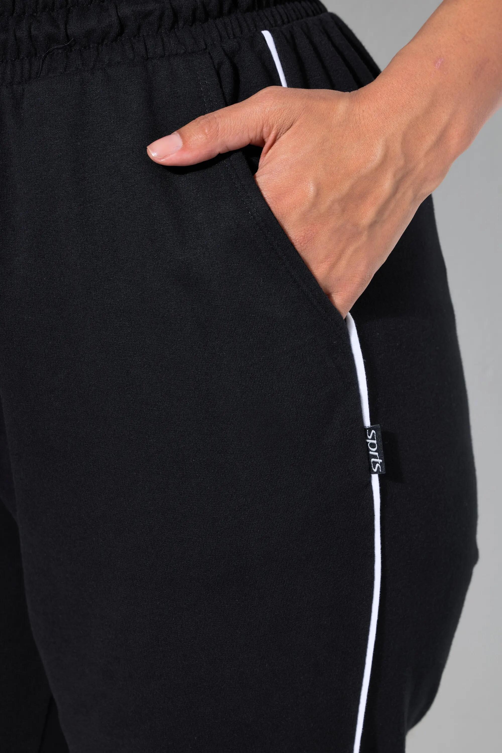 Damen Jogginghose Seitenpaspel Elastikbund elastischer Saum 9/13