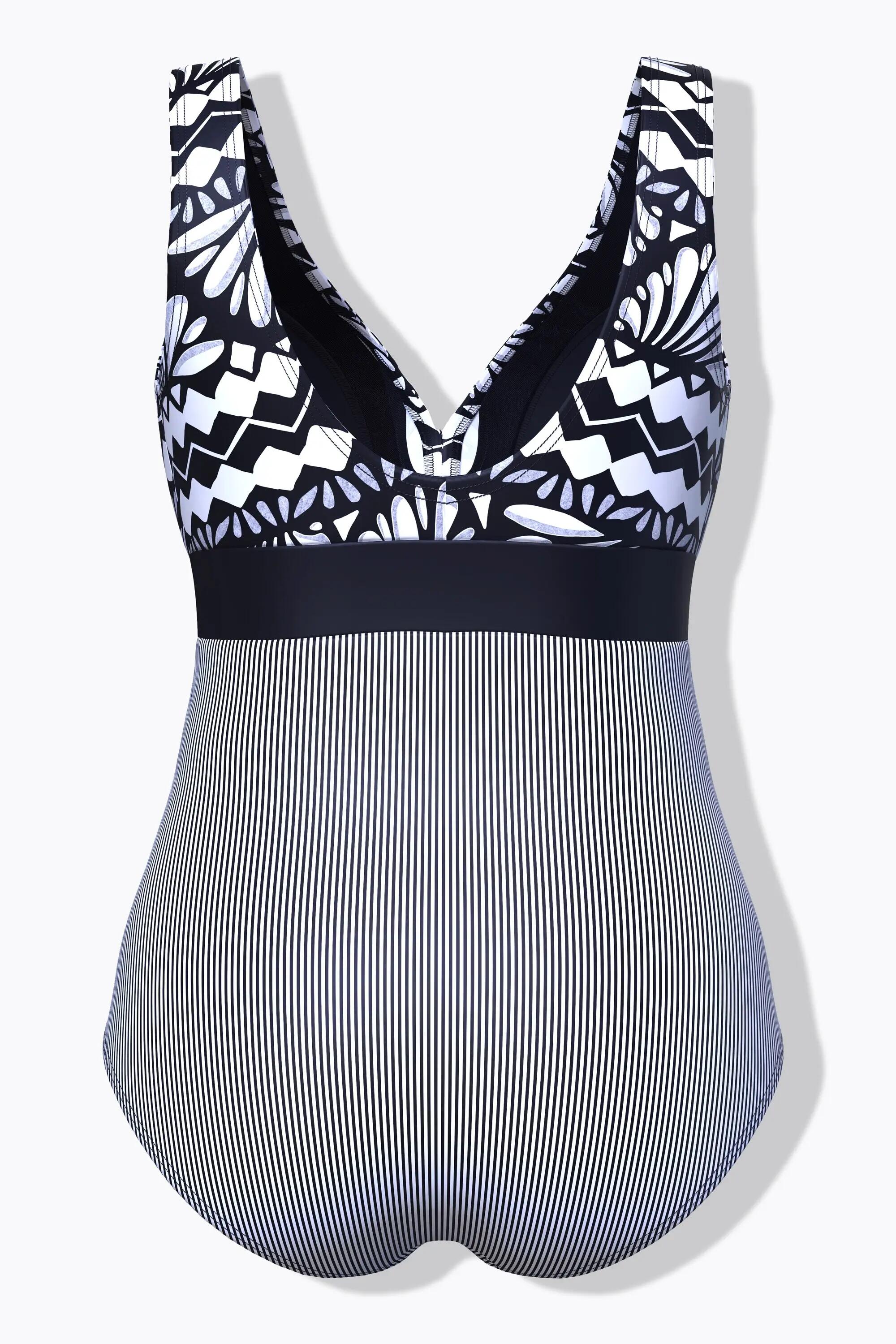 Damen Badeanzug Zierband Softcups recycelt 2/13