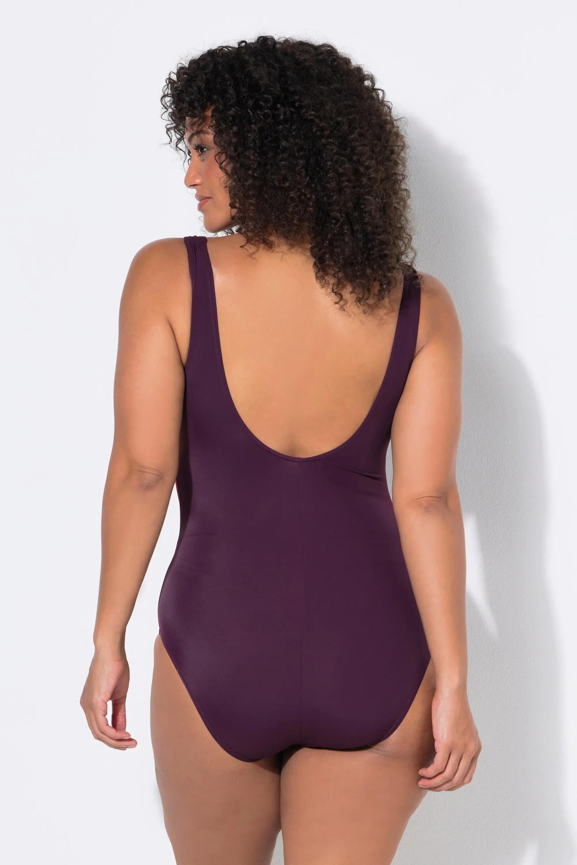 Damen Badeanzug Paspeln ohne Softcups Rundhalsausschnitt 8/13